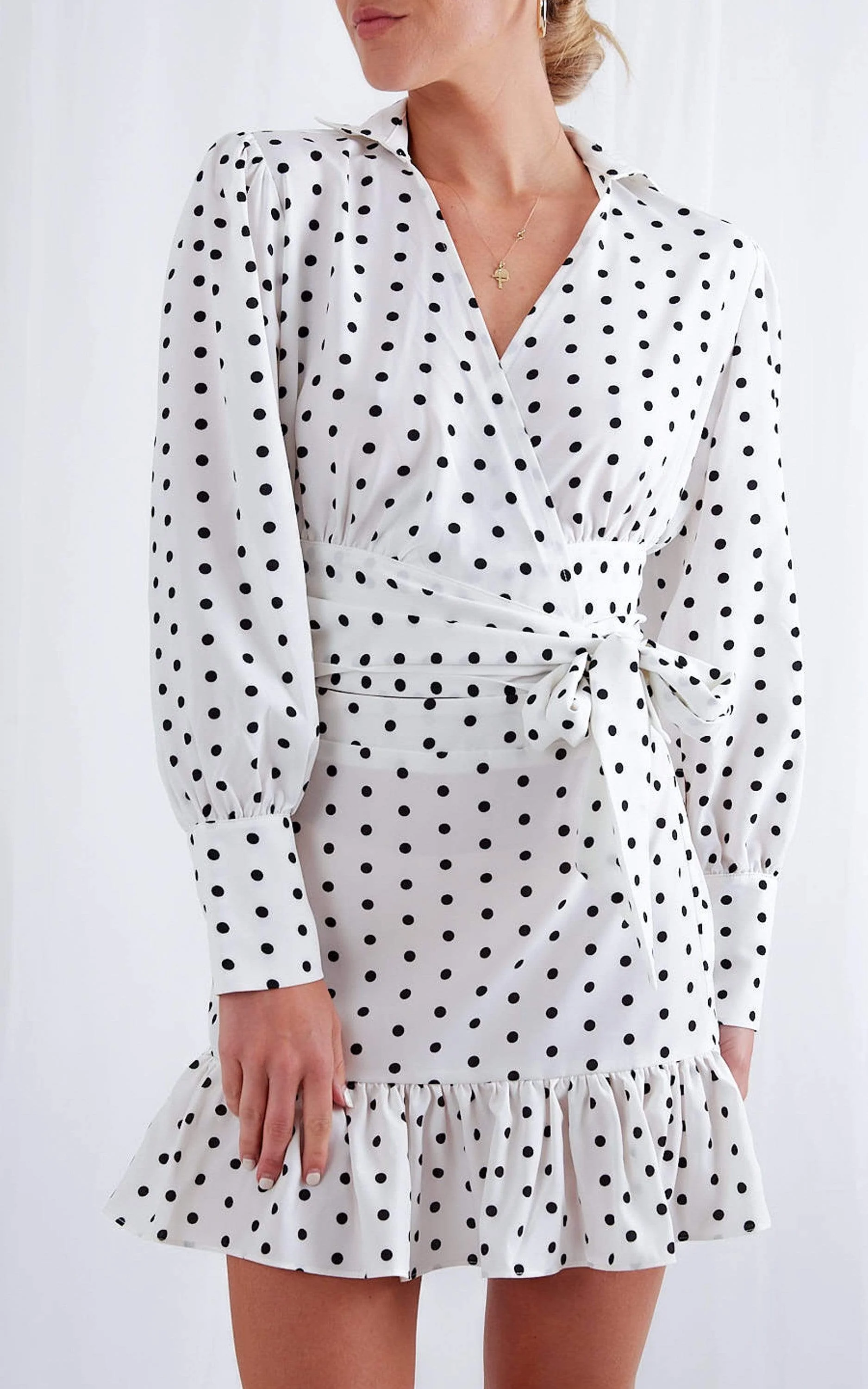 Aiden Wrap Blouse - Polka Dot
