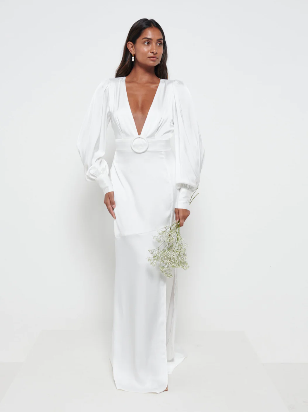 Alexis Belted Maxi Dress - Ivory - Image 4