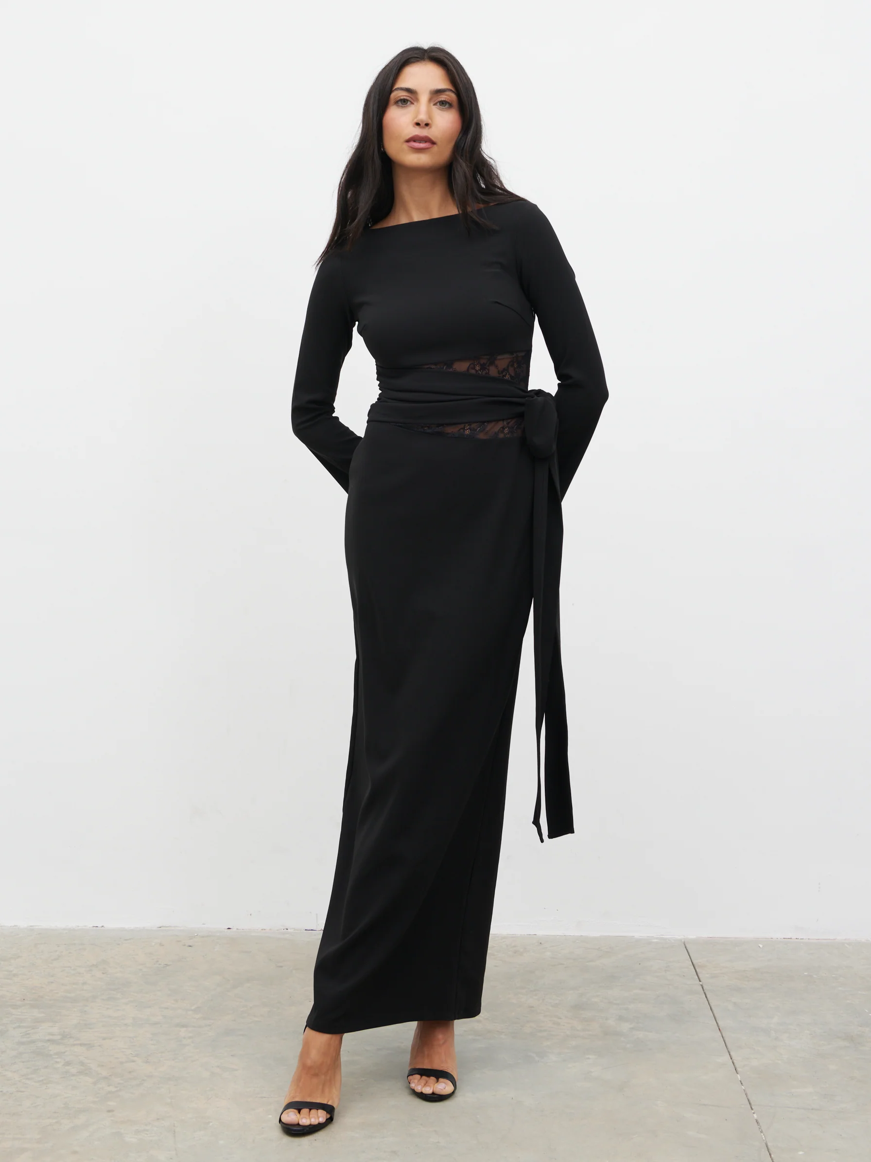 Ambrose Lace Cut Out Maxi Dress - Black