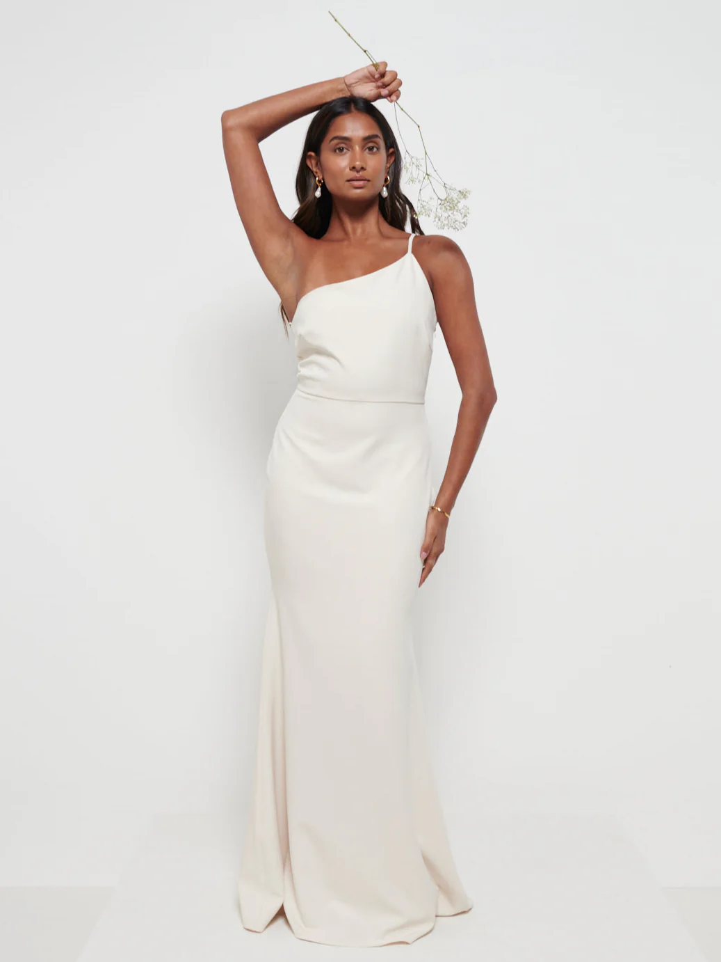 Amelia Crepe Bridesmaid Maxi Dress - Champagne