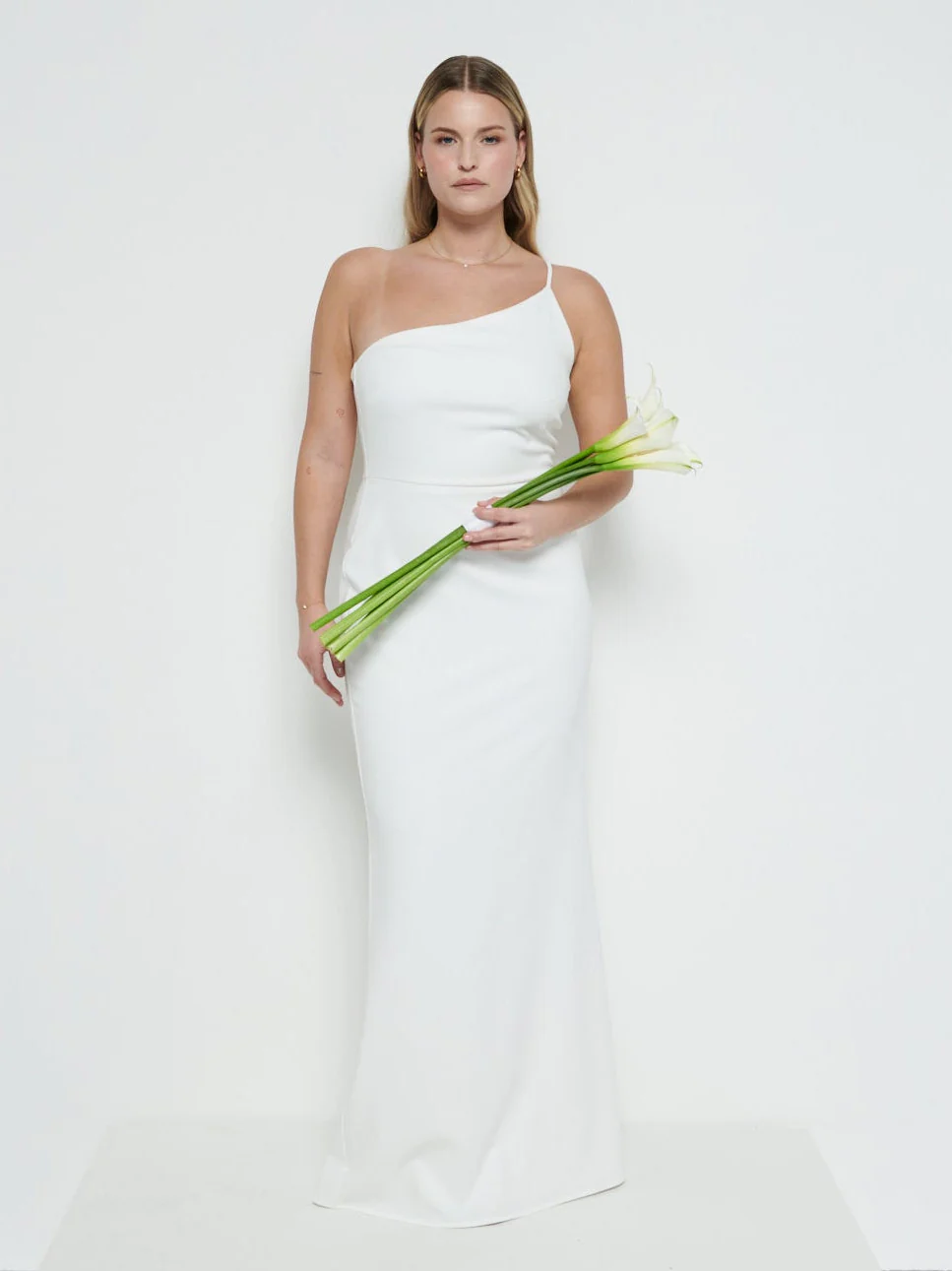 Amelia Crepe Maxi Bridesmaid Dress - Ivory