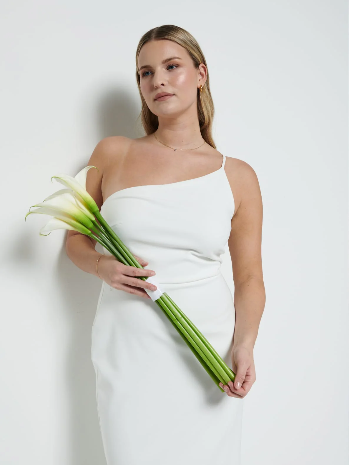 Amelia Crepe Maxi Bridesmaid Dress - Ivory - Image 2