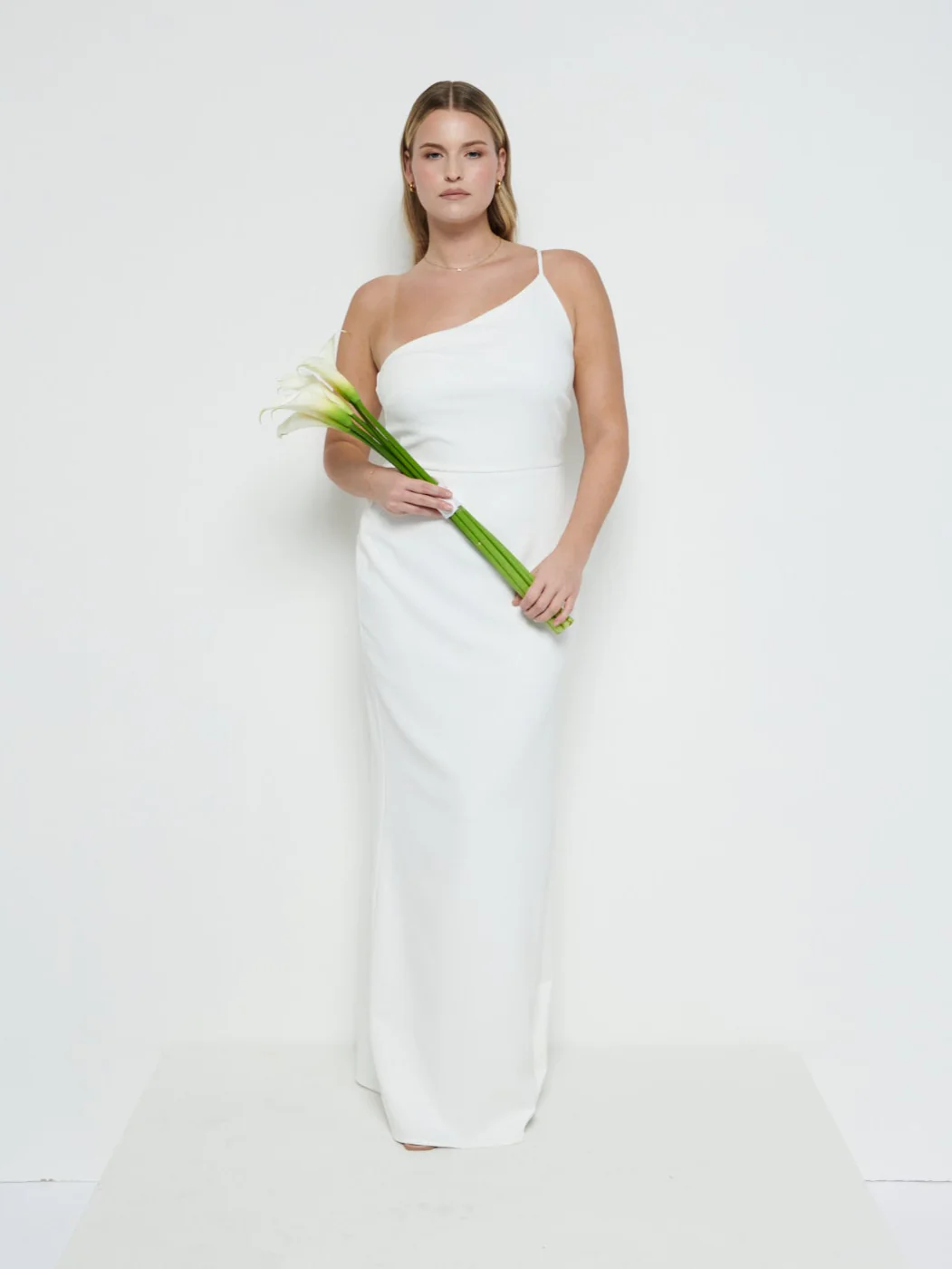 Amelia Crepe Maxi Bridesmaid Dress - Ivory - Image 4
