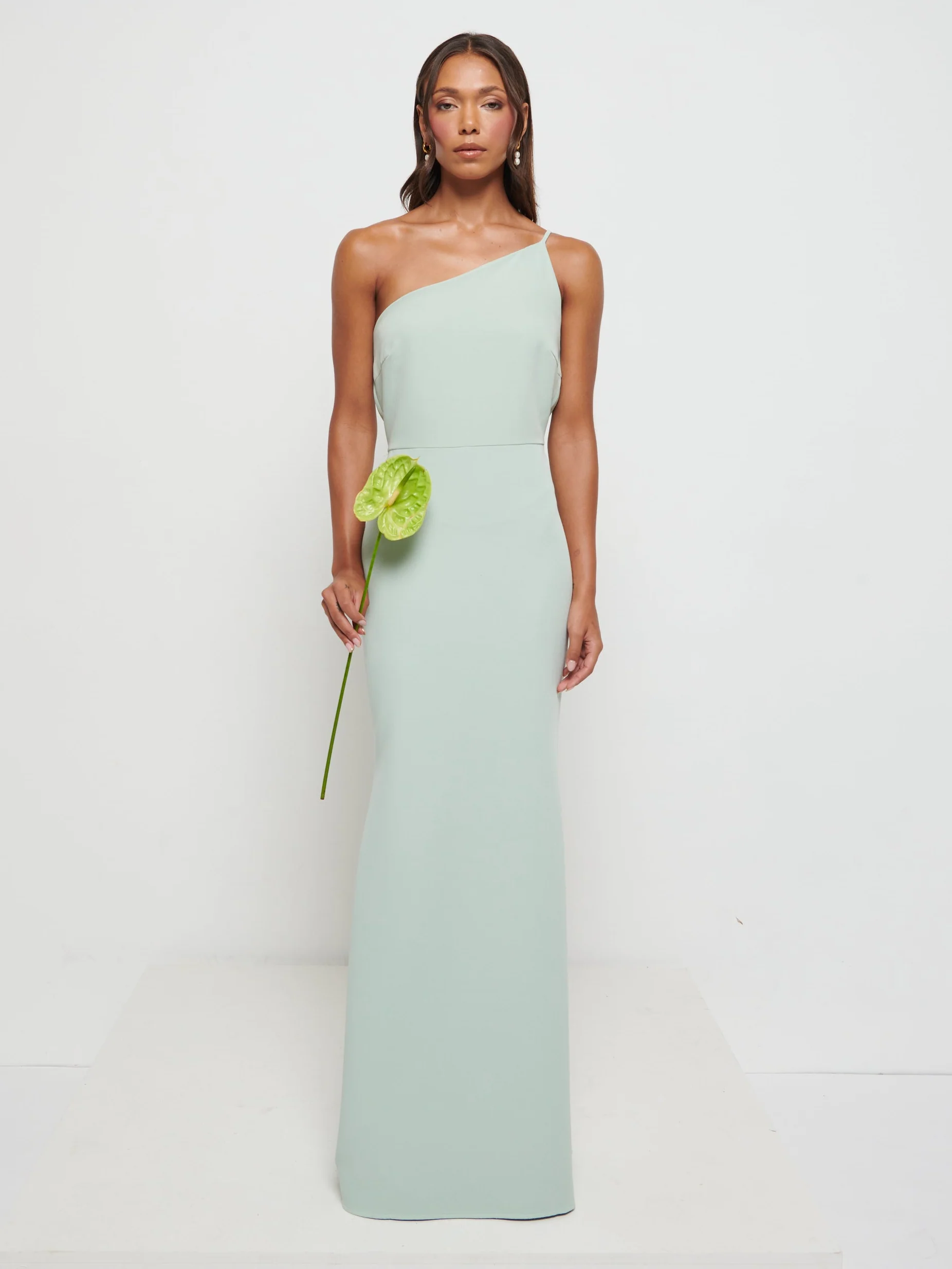 Amelia Crepe Maxi Bridesmaid Dress - Sage