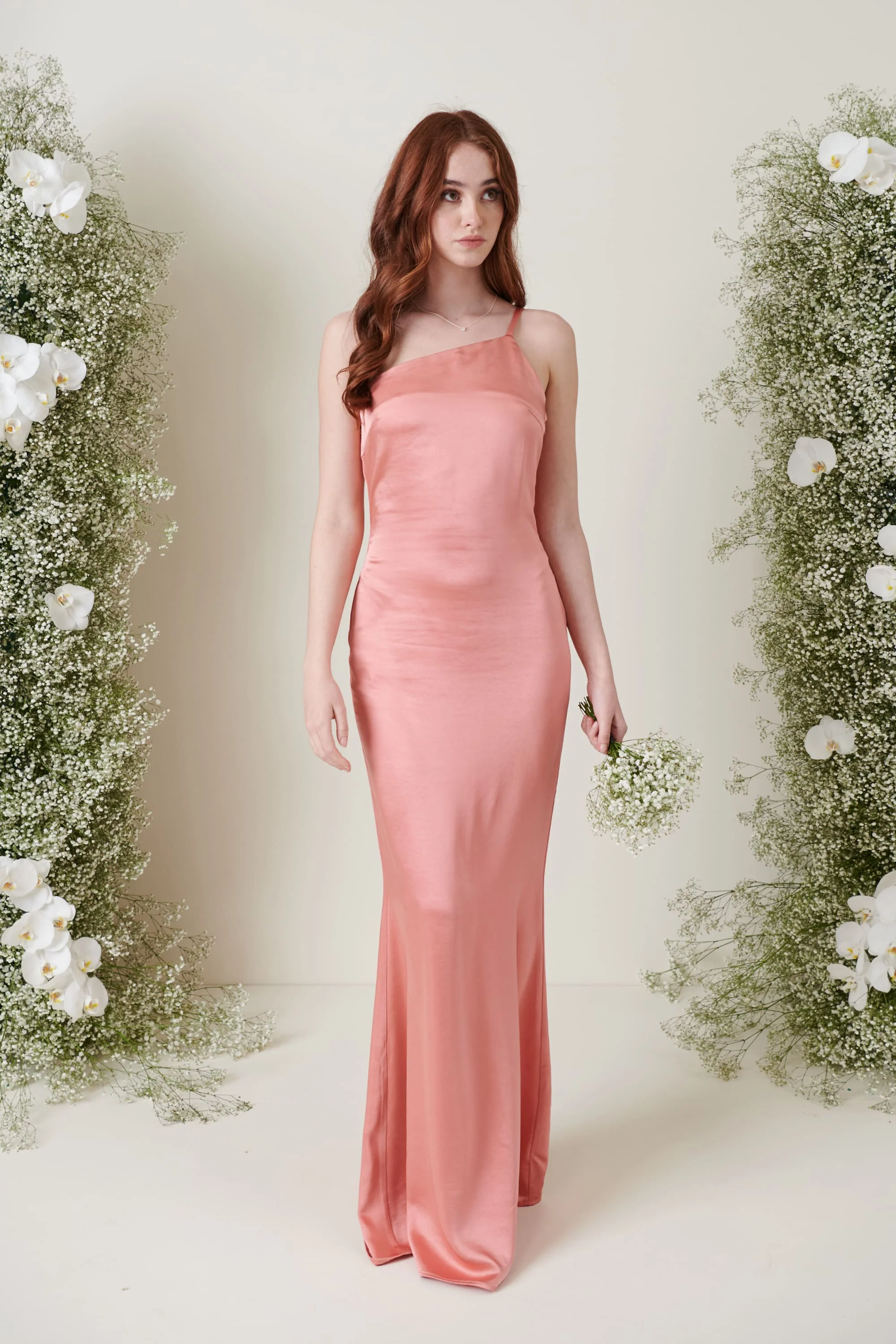 Amelia Maxi Bridesmaid Dress - Matte Apricot Pink - Image 2