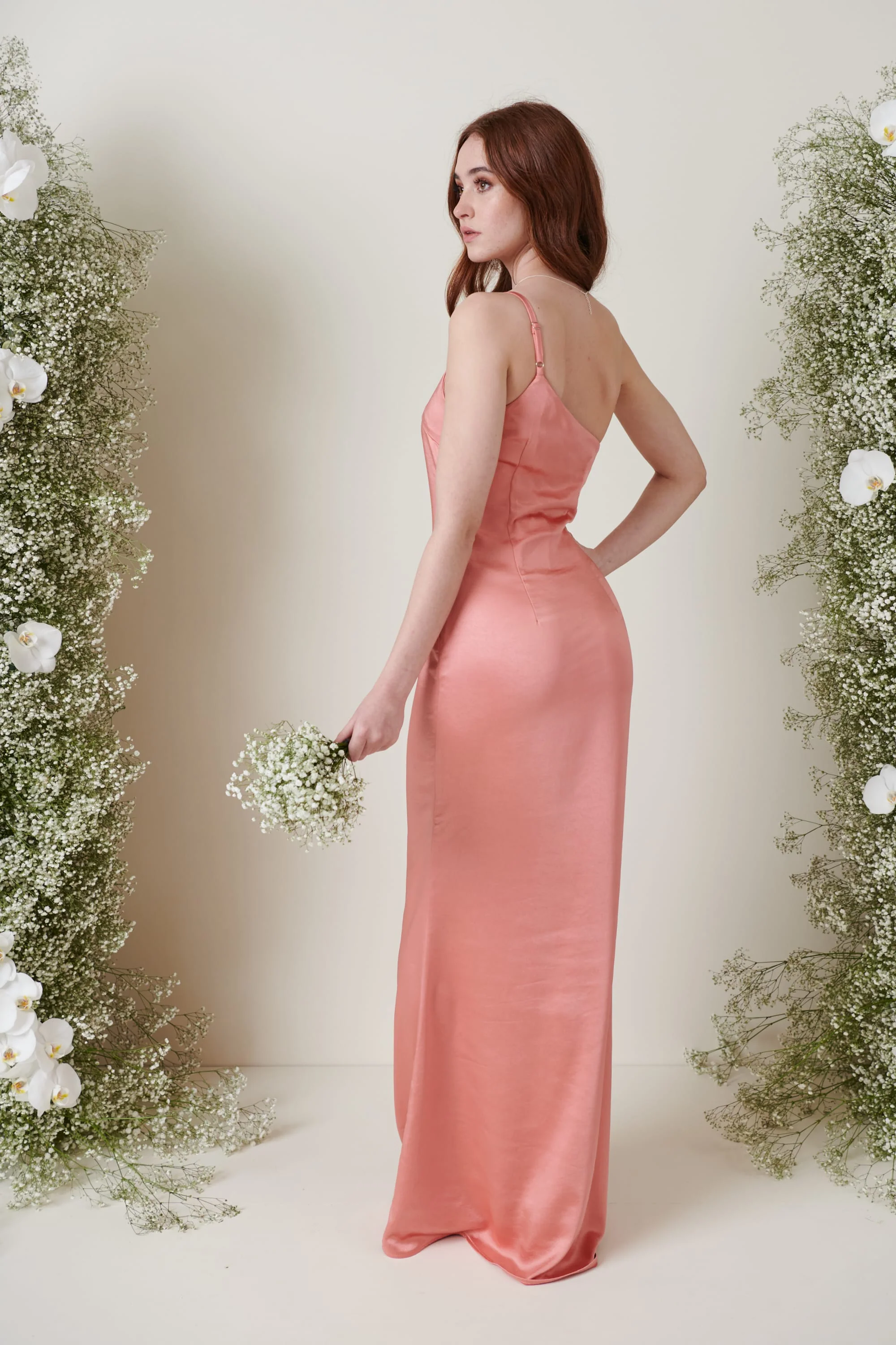 Amelia Maxi Bridesmaid Dress - Matte Apricot Pink - Image 3
