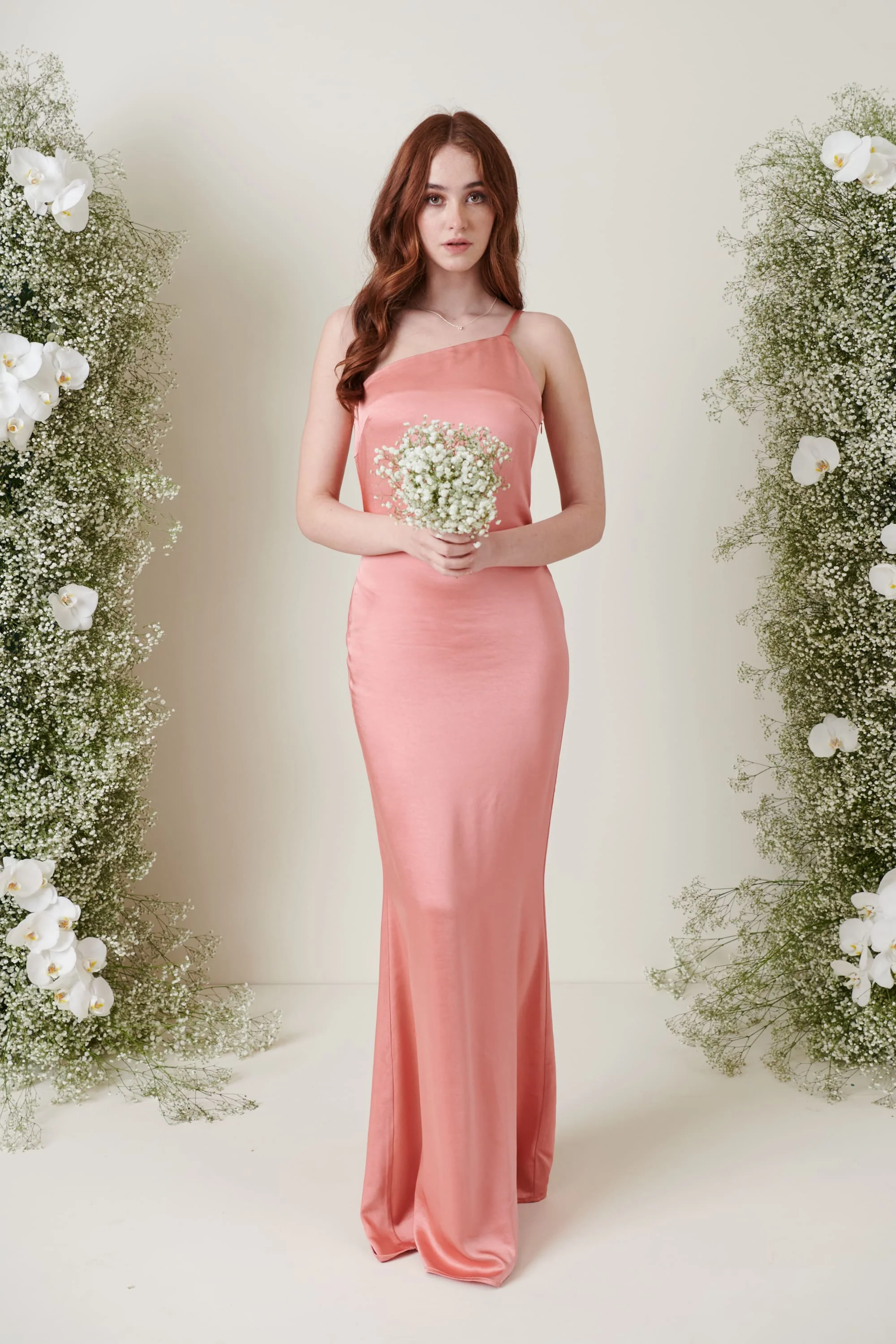 Amelia Maxi Bridesmaid Dress - Matte Apricot Pink - Image 4