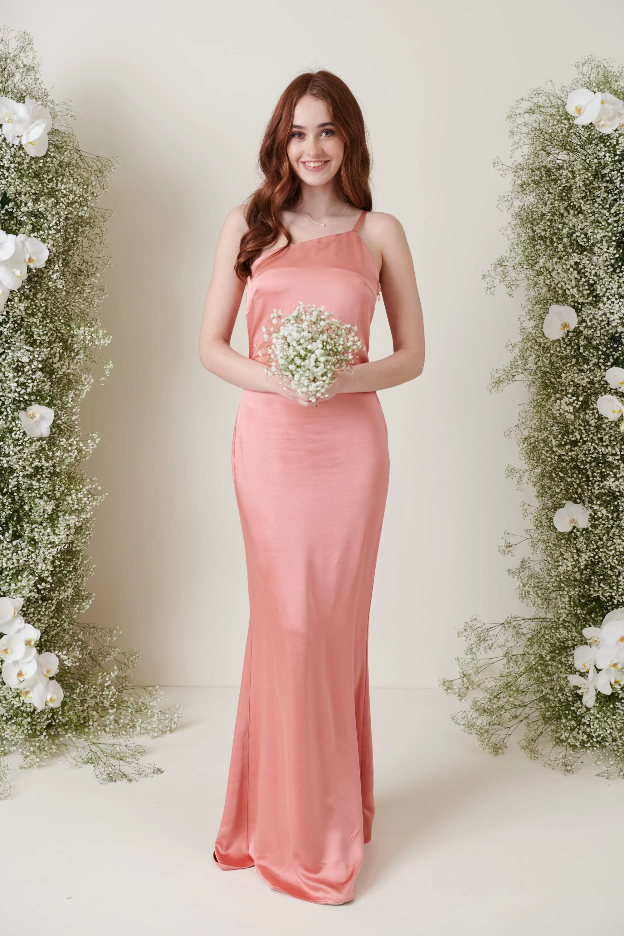 Amelia Maxi Bridesmaid Dress - Matte Apricot Pink - Image 5
