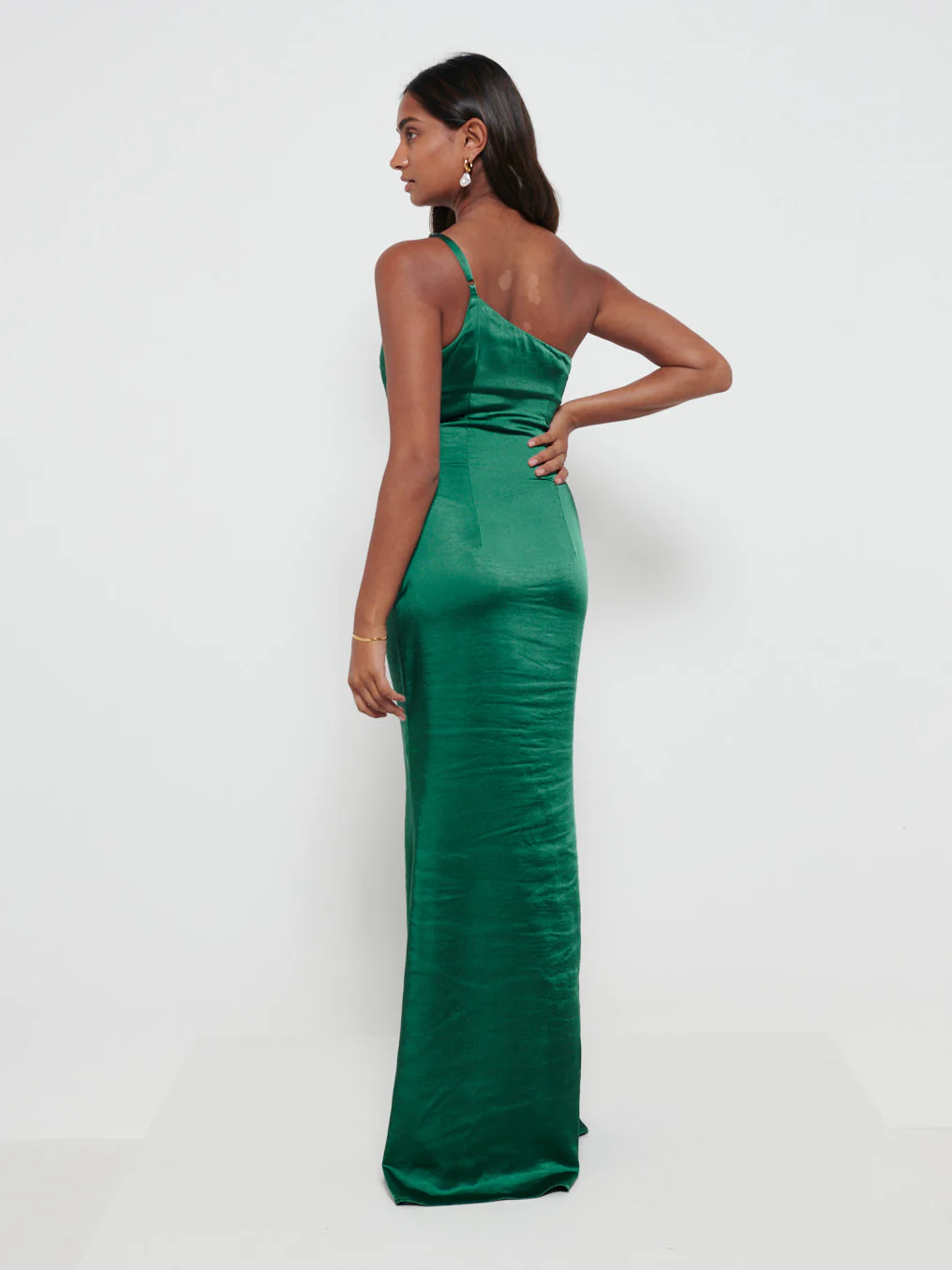Amelia Maxi Bridesmaid Dress - Matte Emerald - Image 3