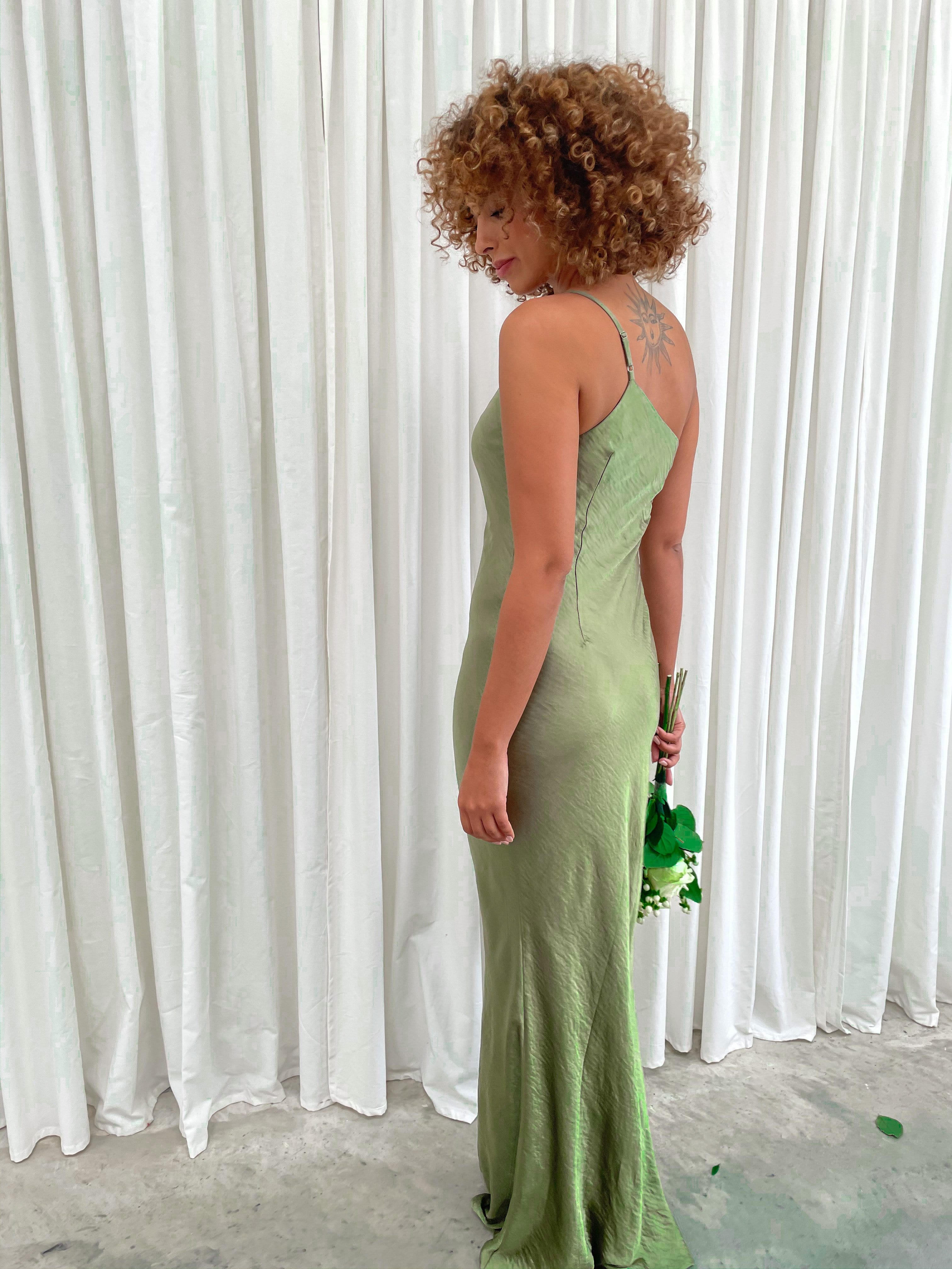 Amelia Maxi Dress - Matte Olive Green - Image 5