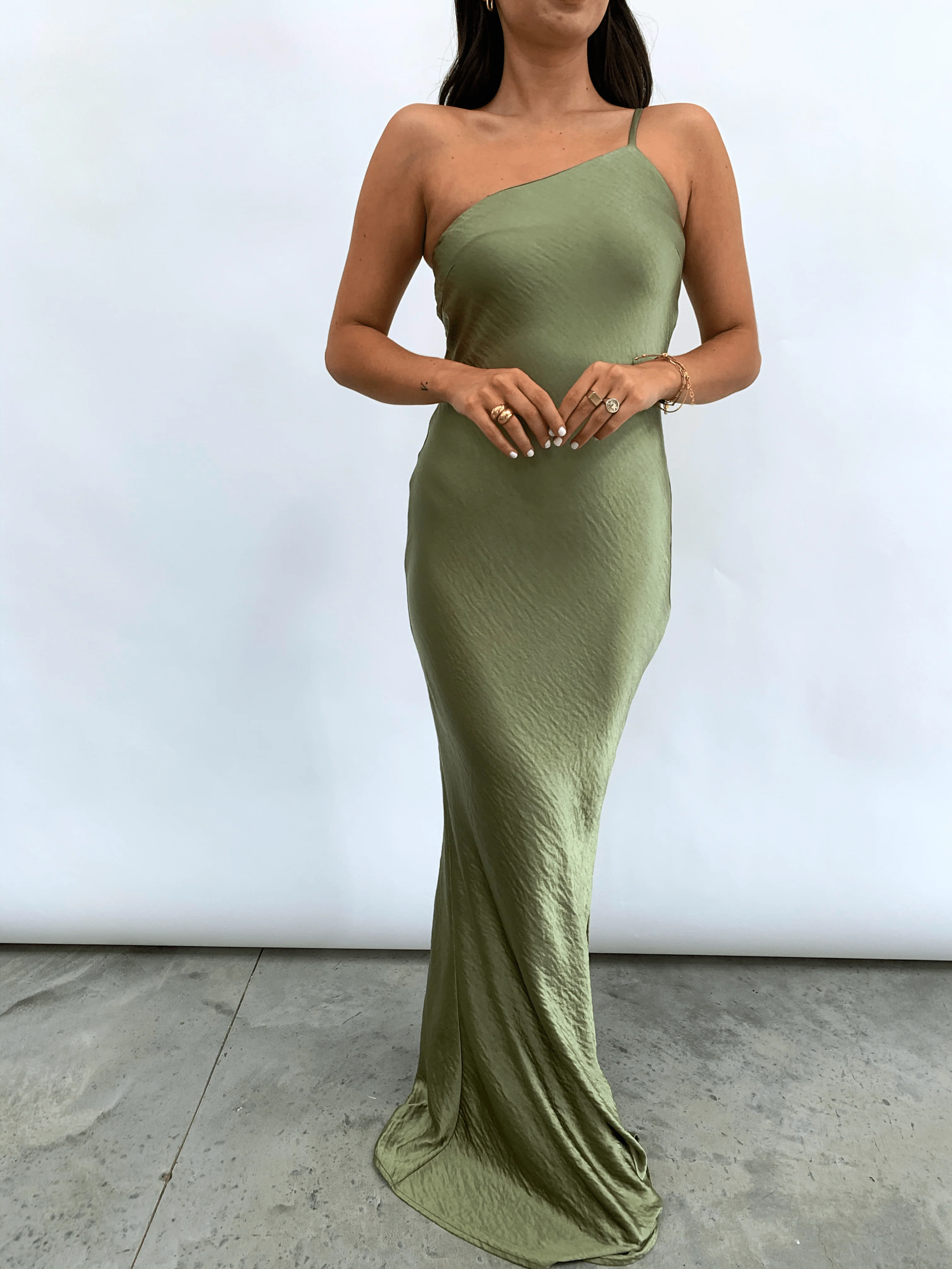 Amelia Maxi Dress - Matte Olive Green - Image 6