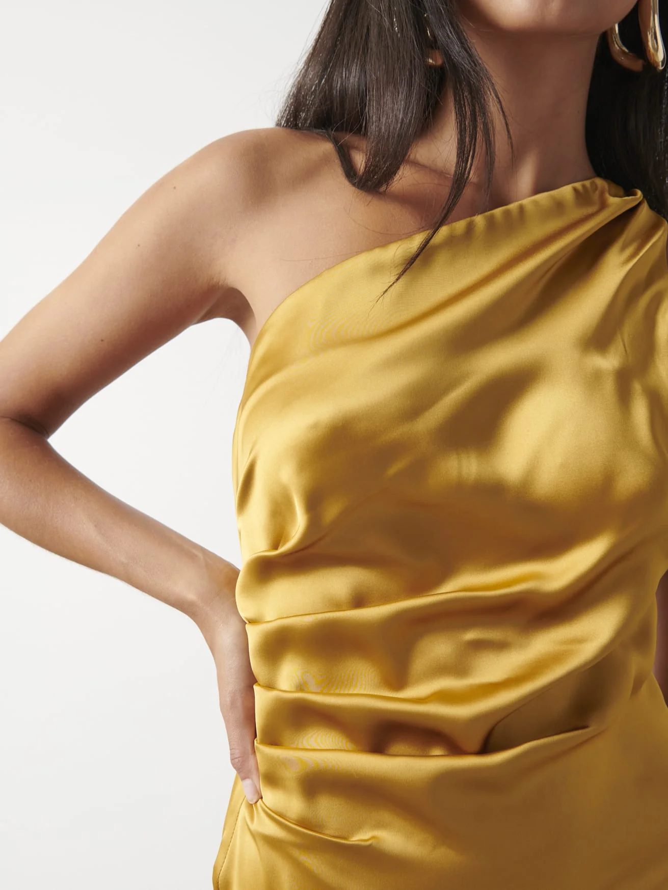 Amelia Ruched Midaxi Dress - Saffron - Image 2