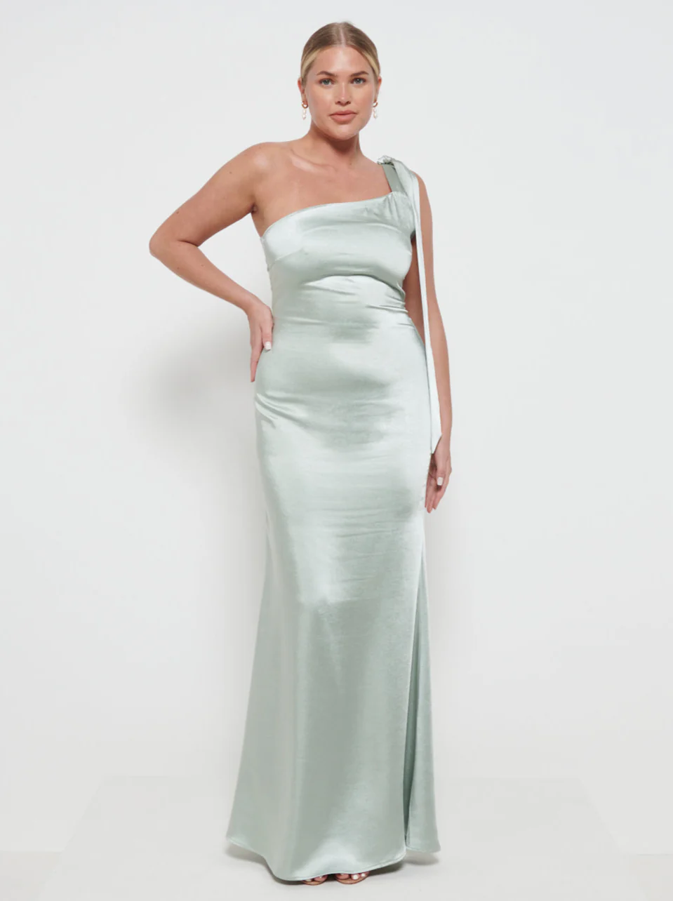 Amelia Tie Maxi Bridesmaid Dress - Matte Sage