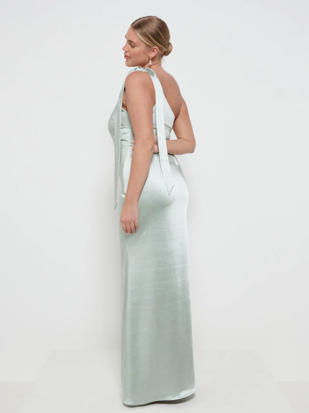 Amelia Tie Maxi Bridesmaid Dress - Matte Sage - Image 3