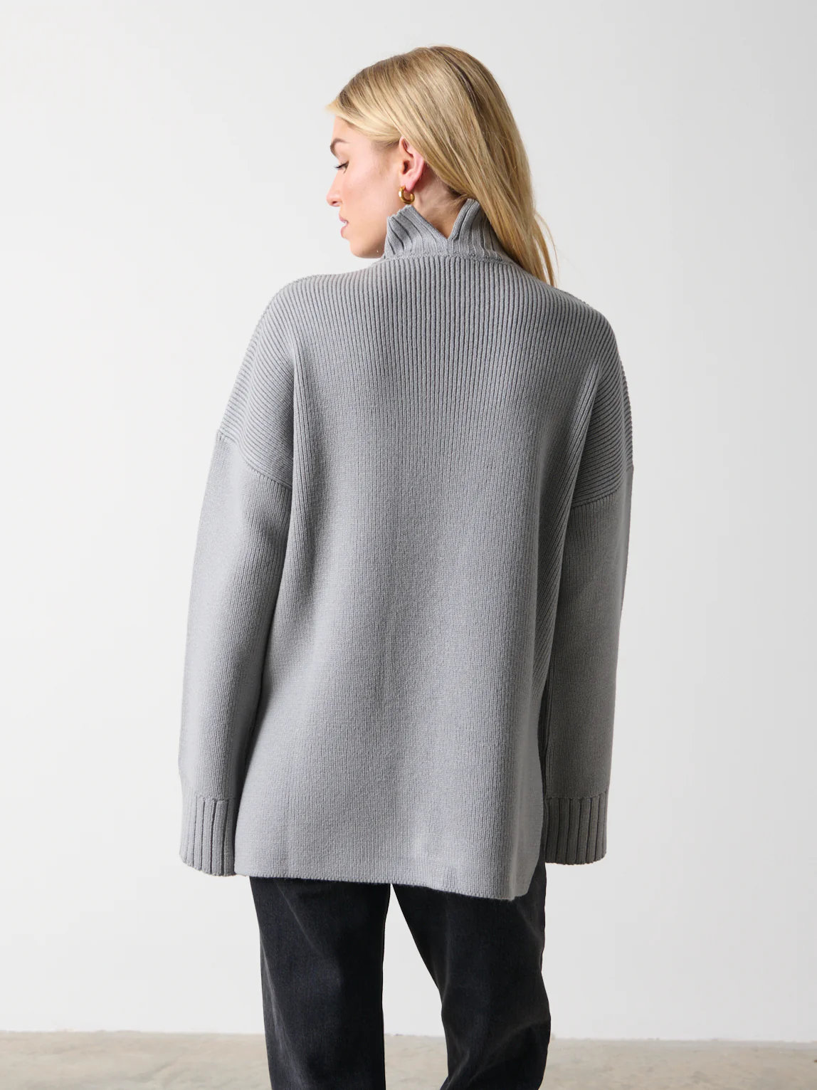 Amory Grown Neck Knit Jumper - Grey - Image 4