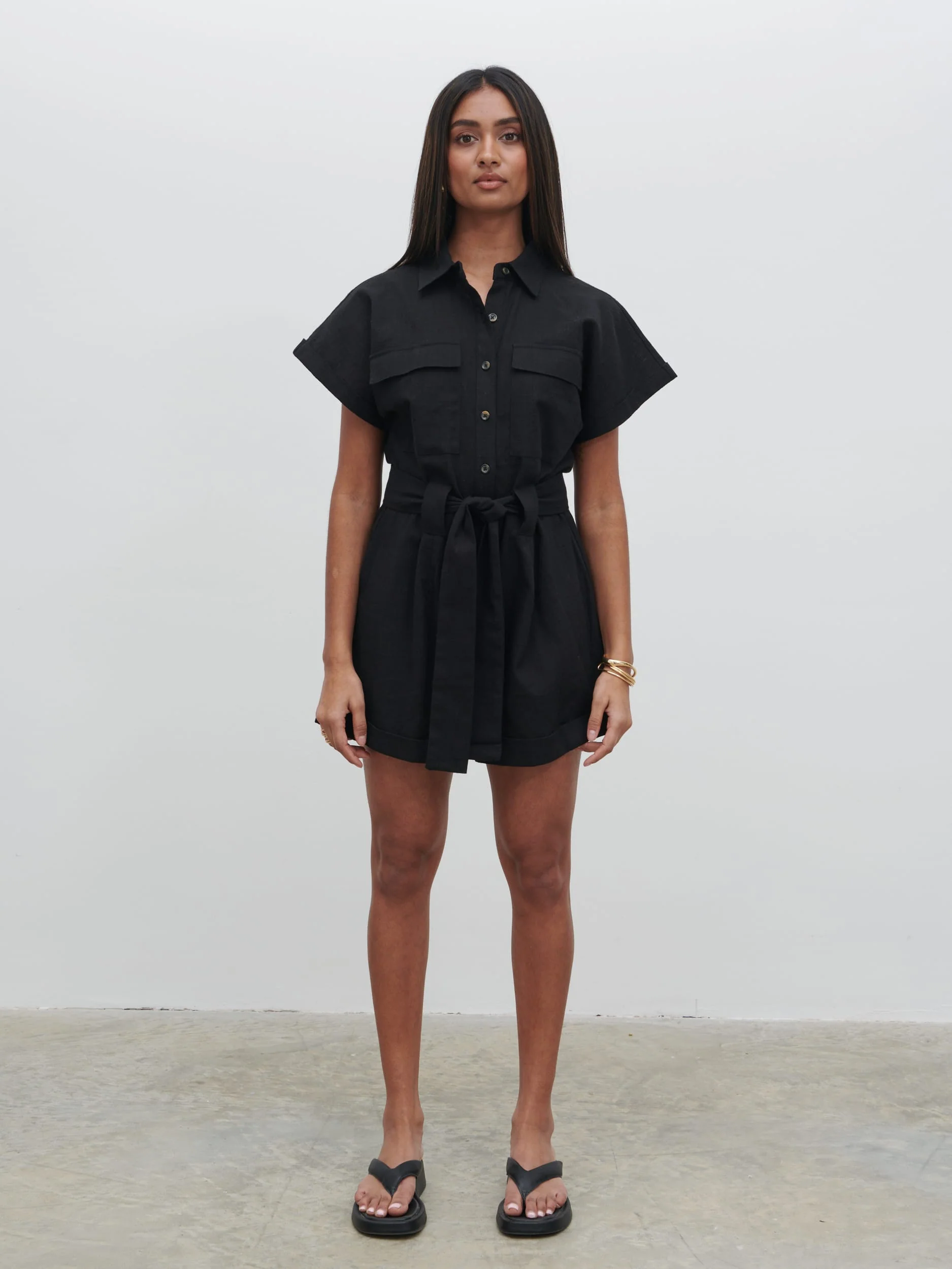 Anica Utility Playsuit - Black - Image 5