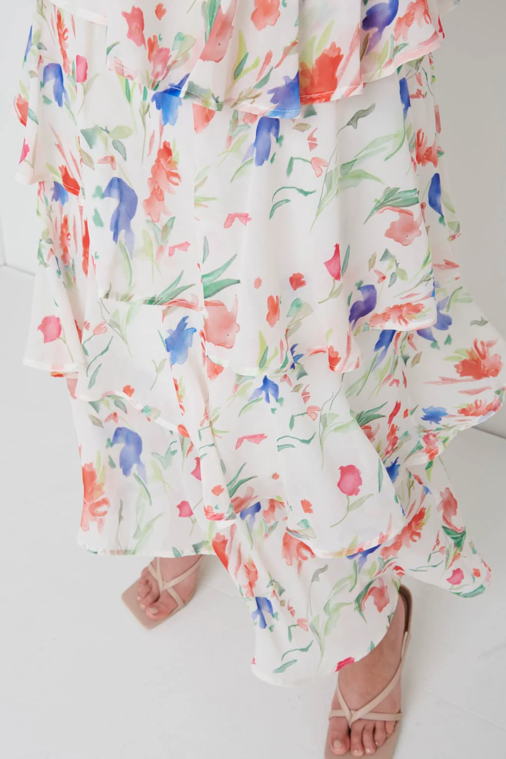Ashton Ruffle Midi Dress Curve - Dainty Floral - Image 5