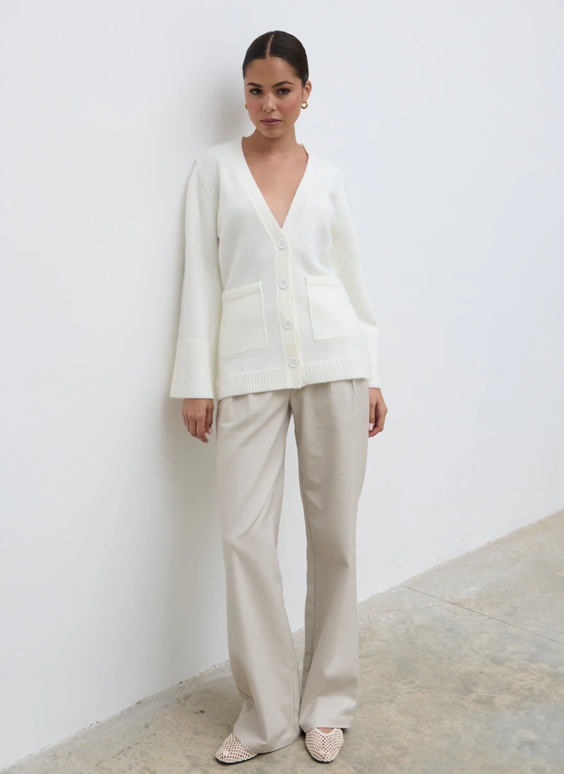 Autumn Knit Cardigan - Cream - Image 3