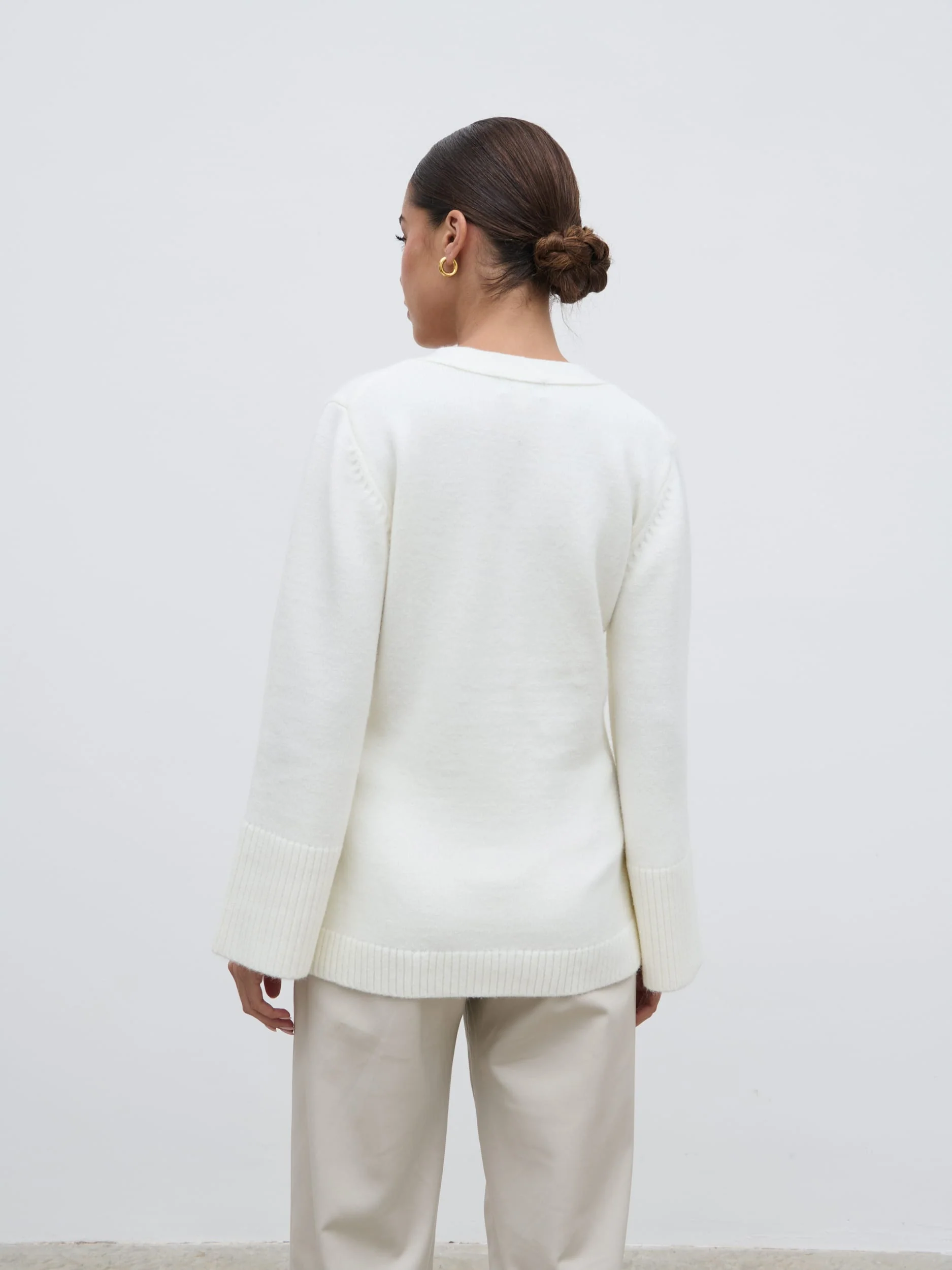 Autumn Knit Cardigan - Cream - Image 4