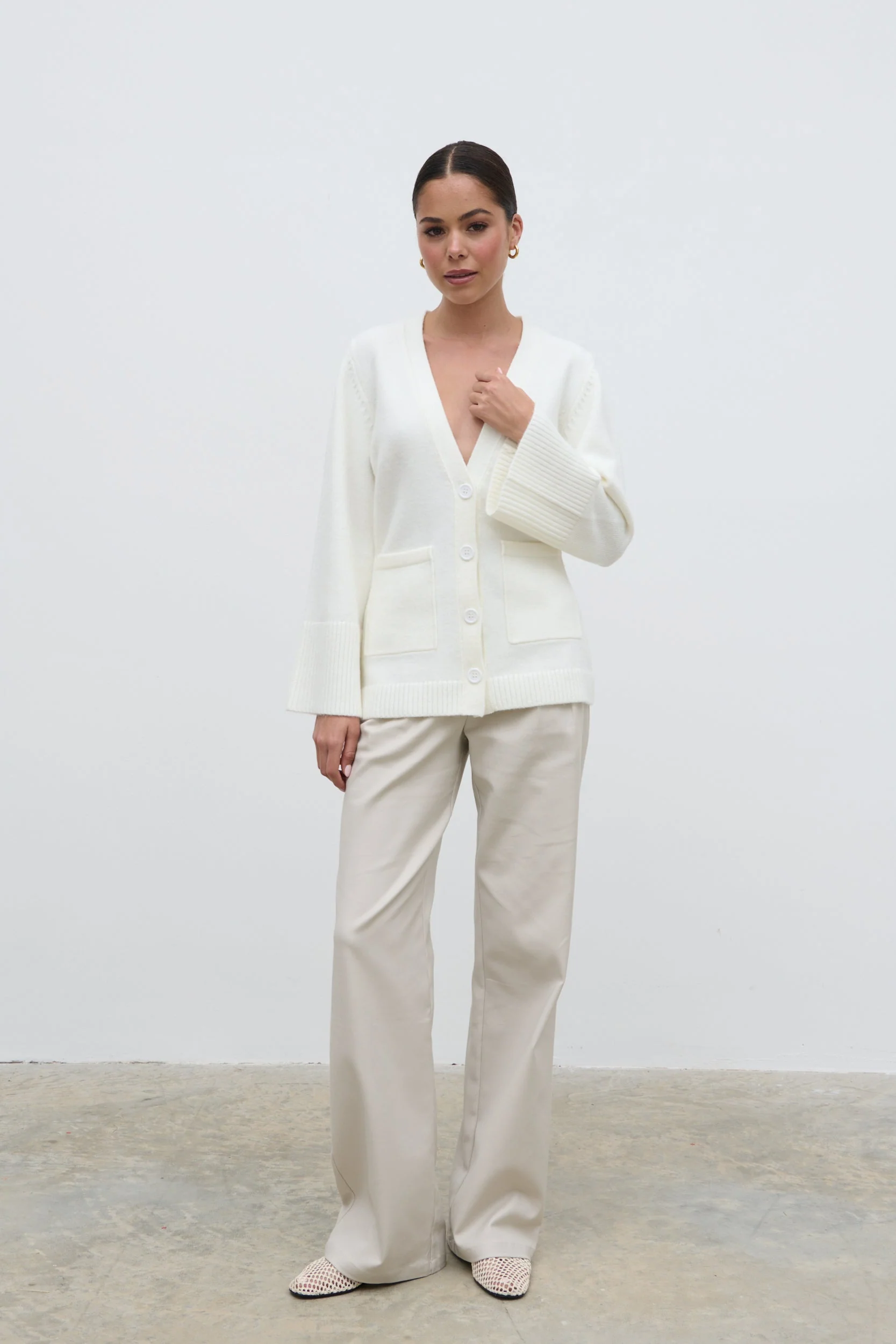 Autumn Knit Cardigan - Cream - Image 6
