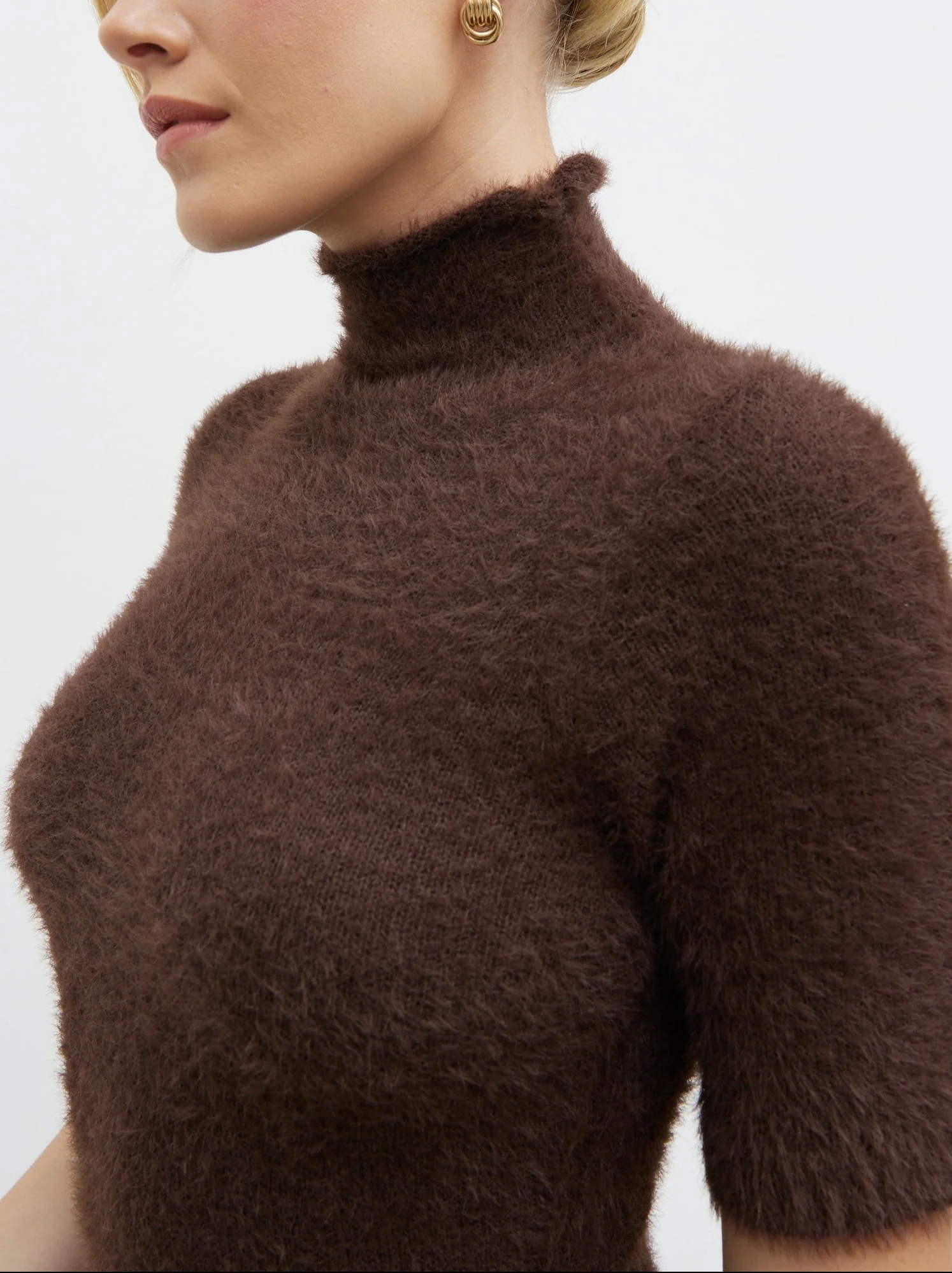 Belisse Short Sleeve Knit Midaxi Dress - Chocolate - Image 4