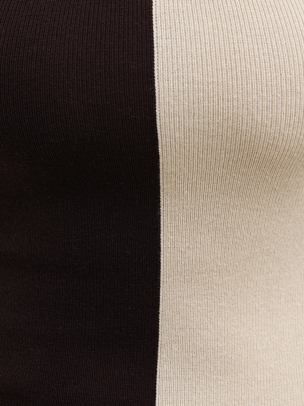 Berkley Contrast Knit Maxi Dress - Beige and Chocolate Brown - Image 4
