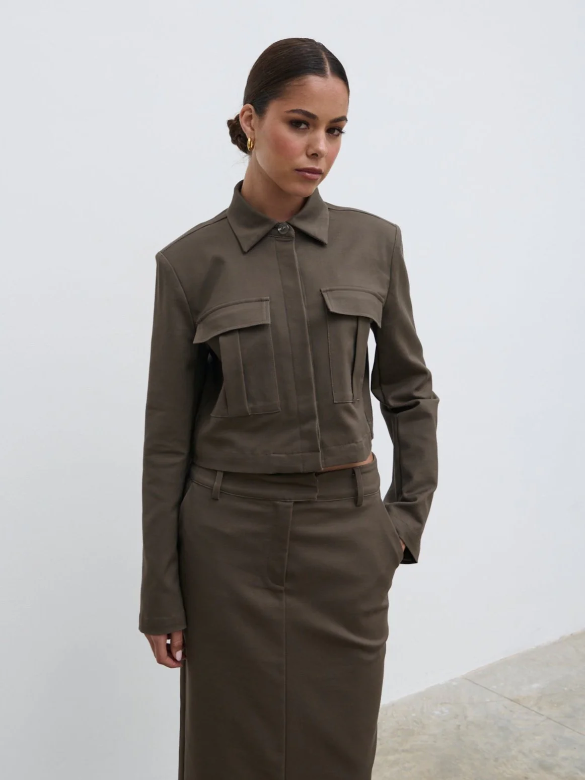 Brady Boxy Shirt - Taupe - Image 4