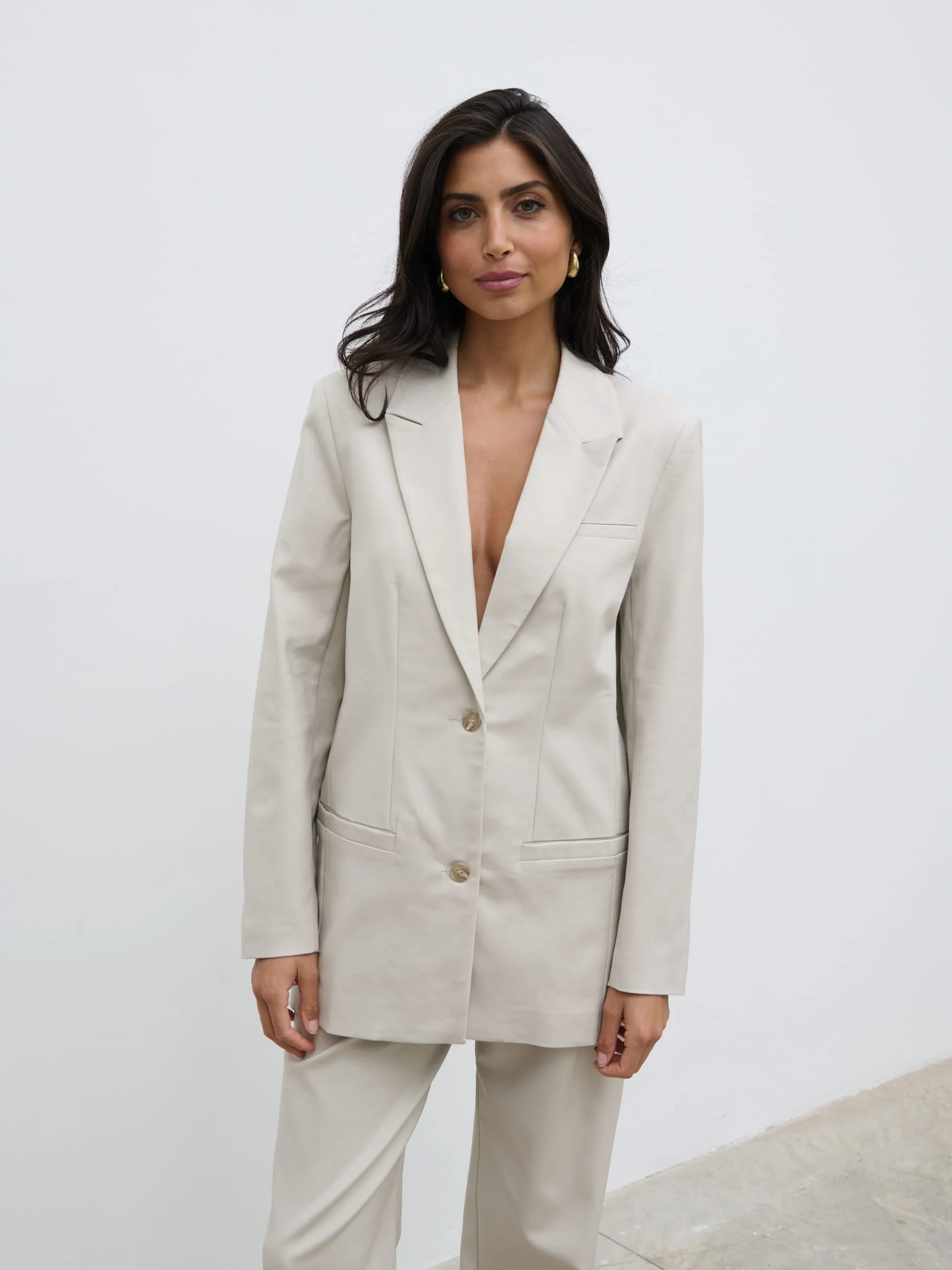 Brady Oversized Boxy Blazer - Chalk - Image 3