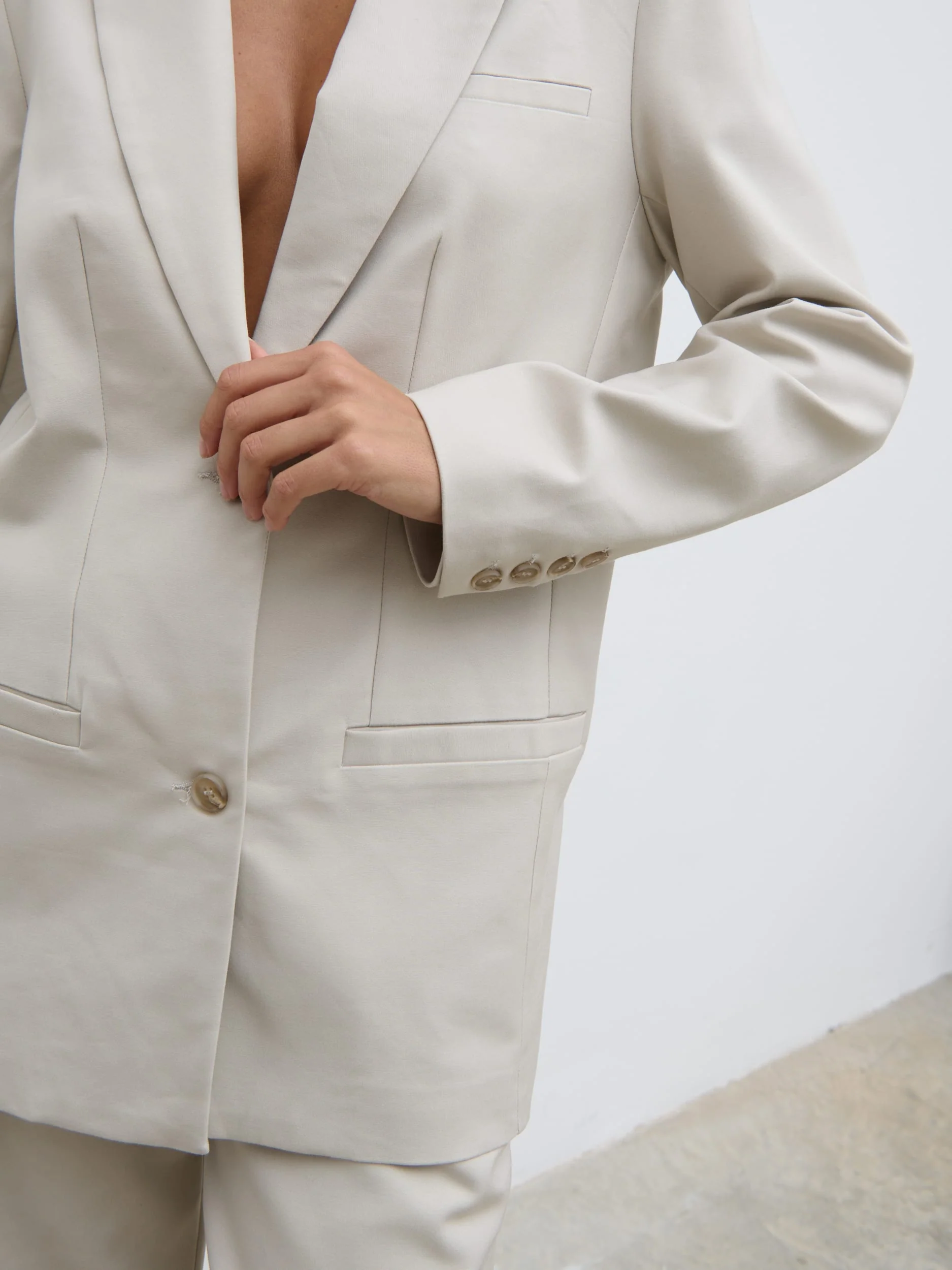 Brady Oversized Boxy Blazer - Chalk - Image 4