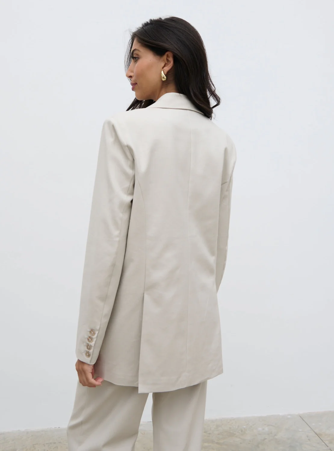 Brady Oversized Boxy Blazer - Chalk - Image 5