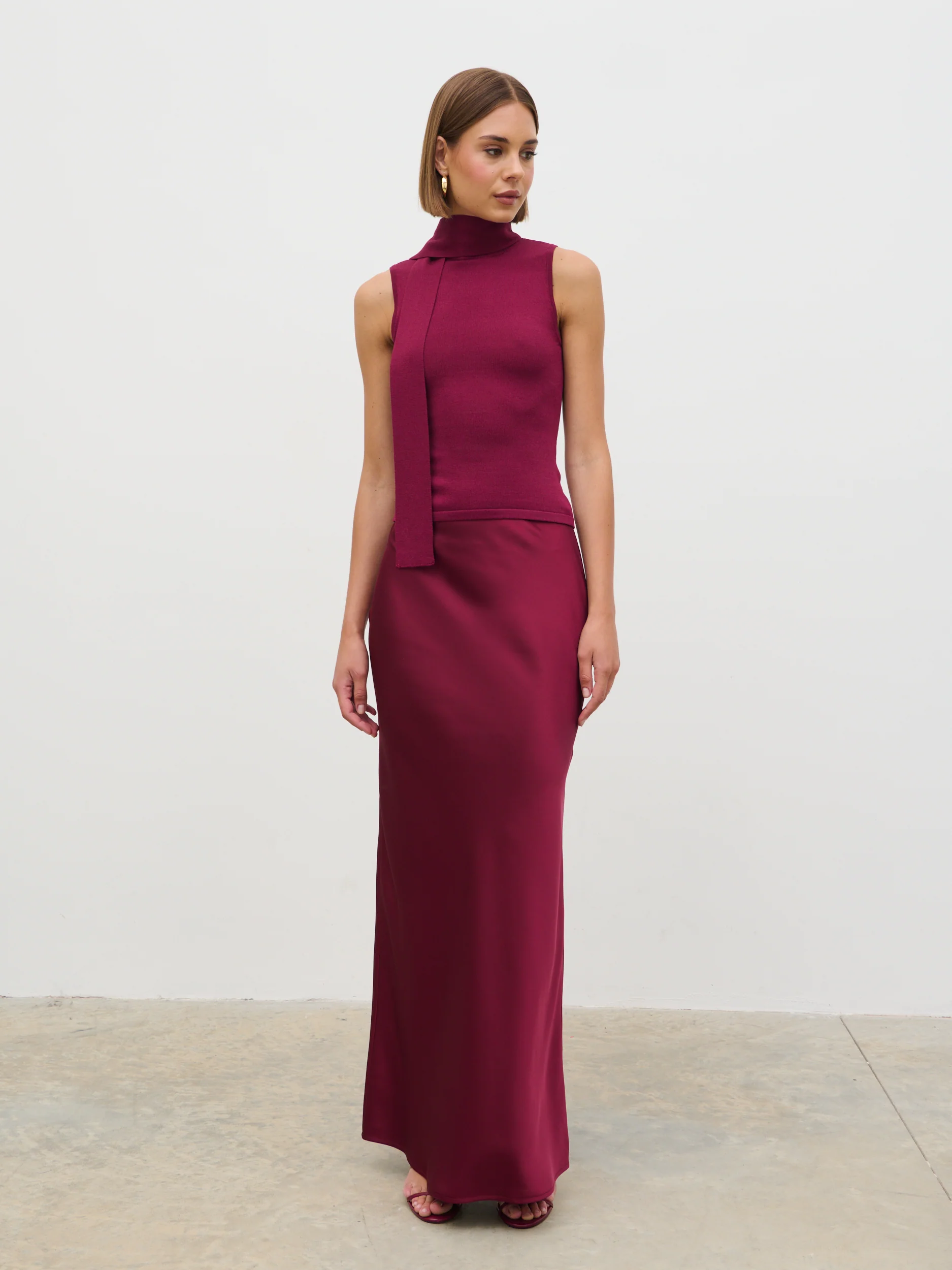 Breya Maxi Skirt - Wine - Image 4