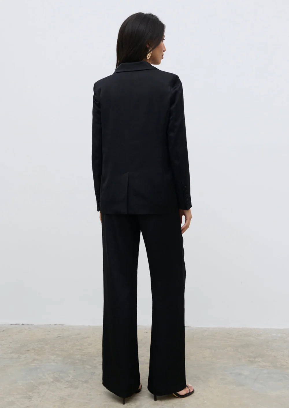 Callie Satin Blazer - Black - Image 6