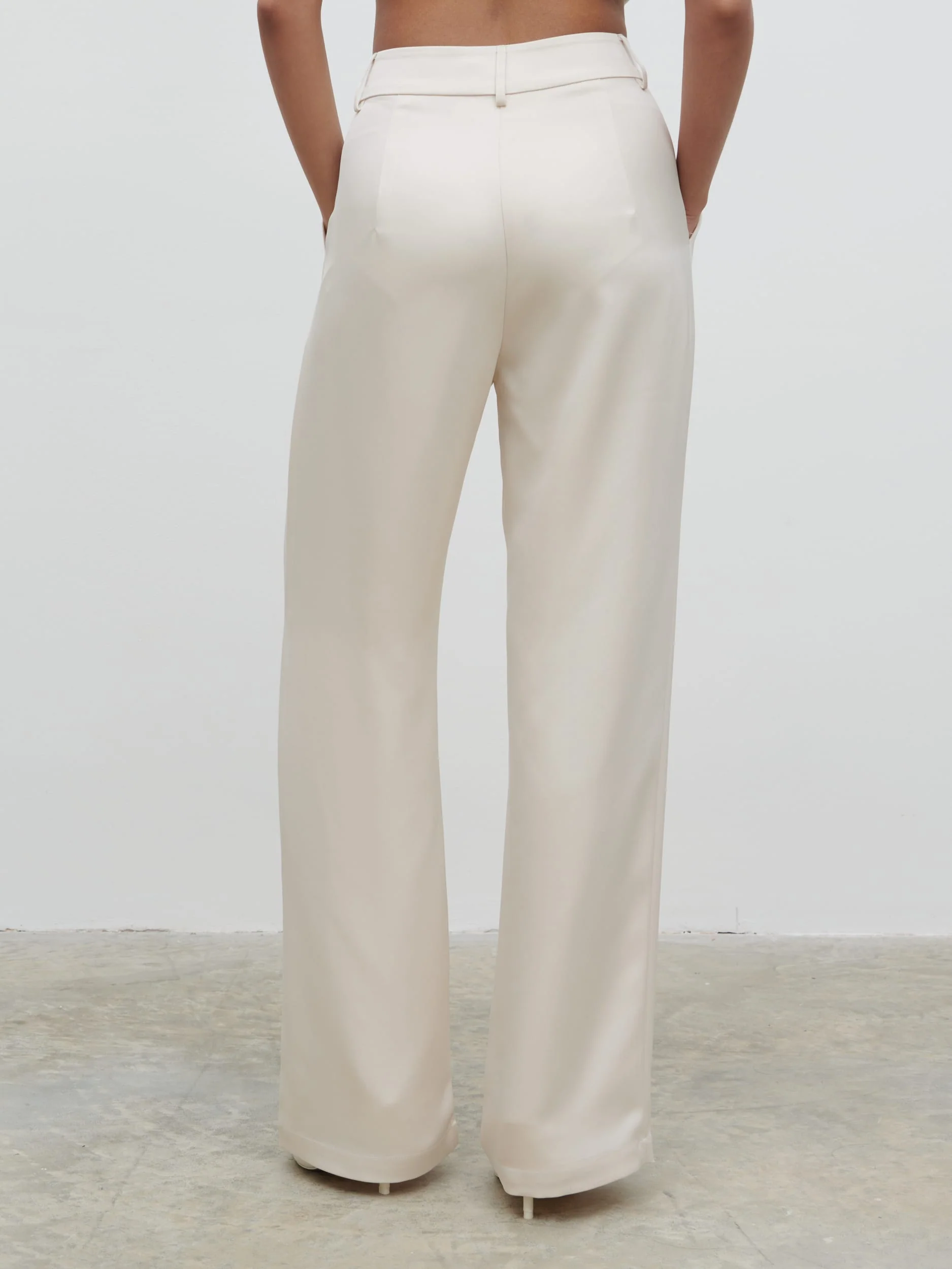 Callie Satin Suit Trousers - Ivory - Image 6
