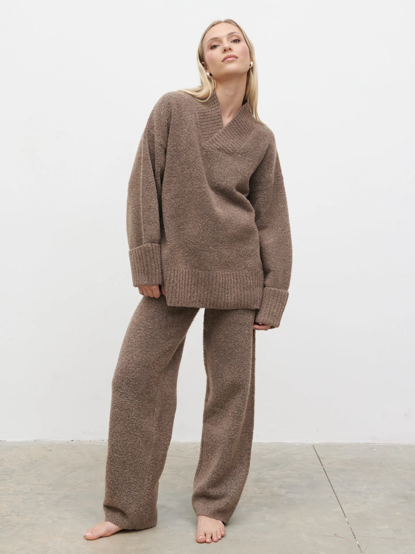 Camille Borg Drawstring Trousers - Mocha - Image 4