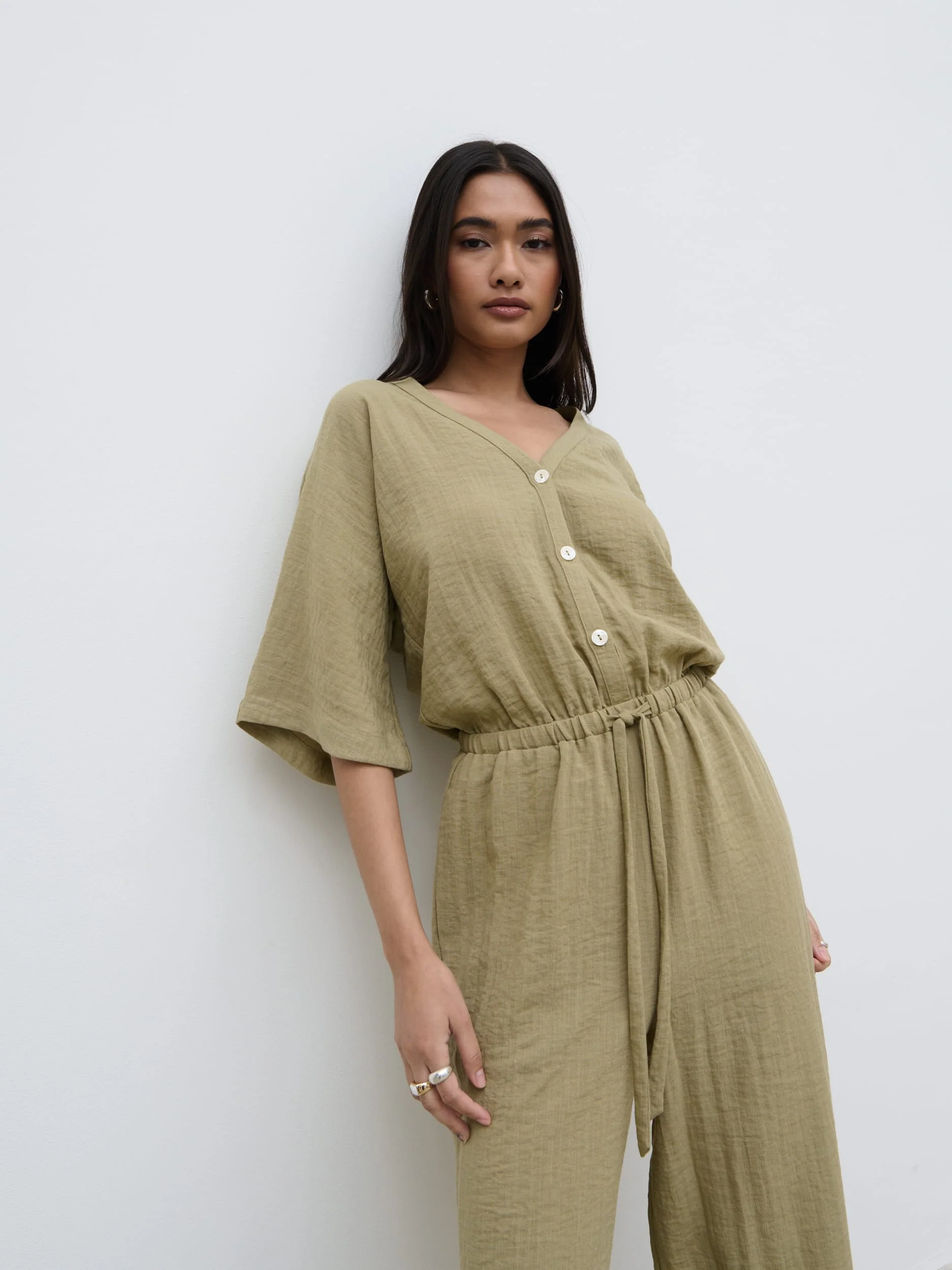 Carey Easywear Jumpsuit - Olive - Image 3