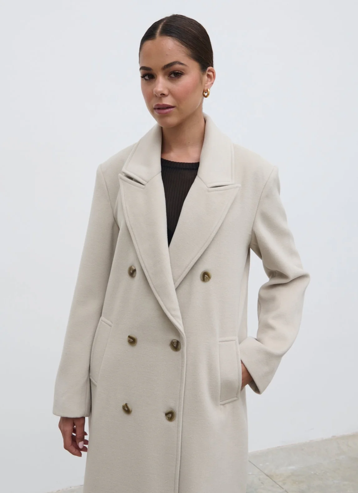 Carissa Oversized Tailored Coat - Chalk - Image 3
