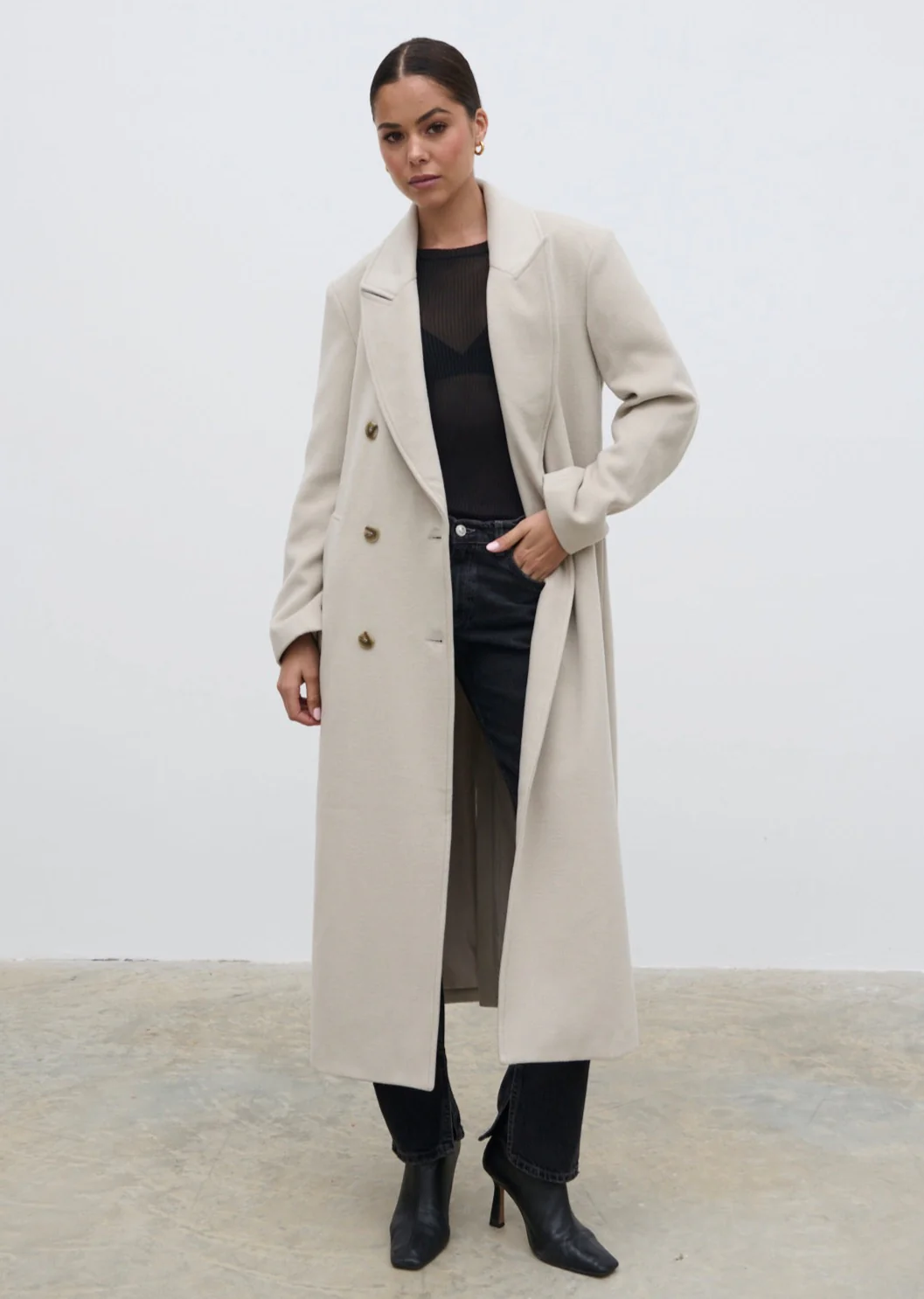 Carissa Oversized Tailored Coat - Chalk - Image 6