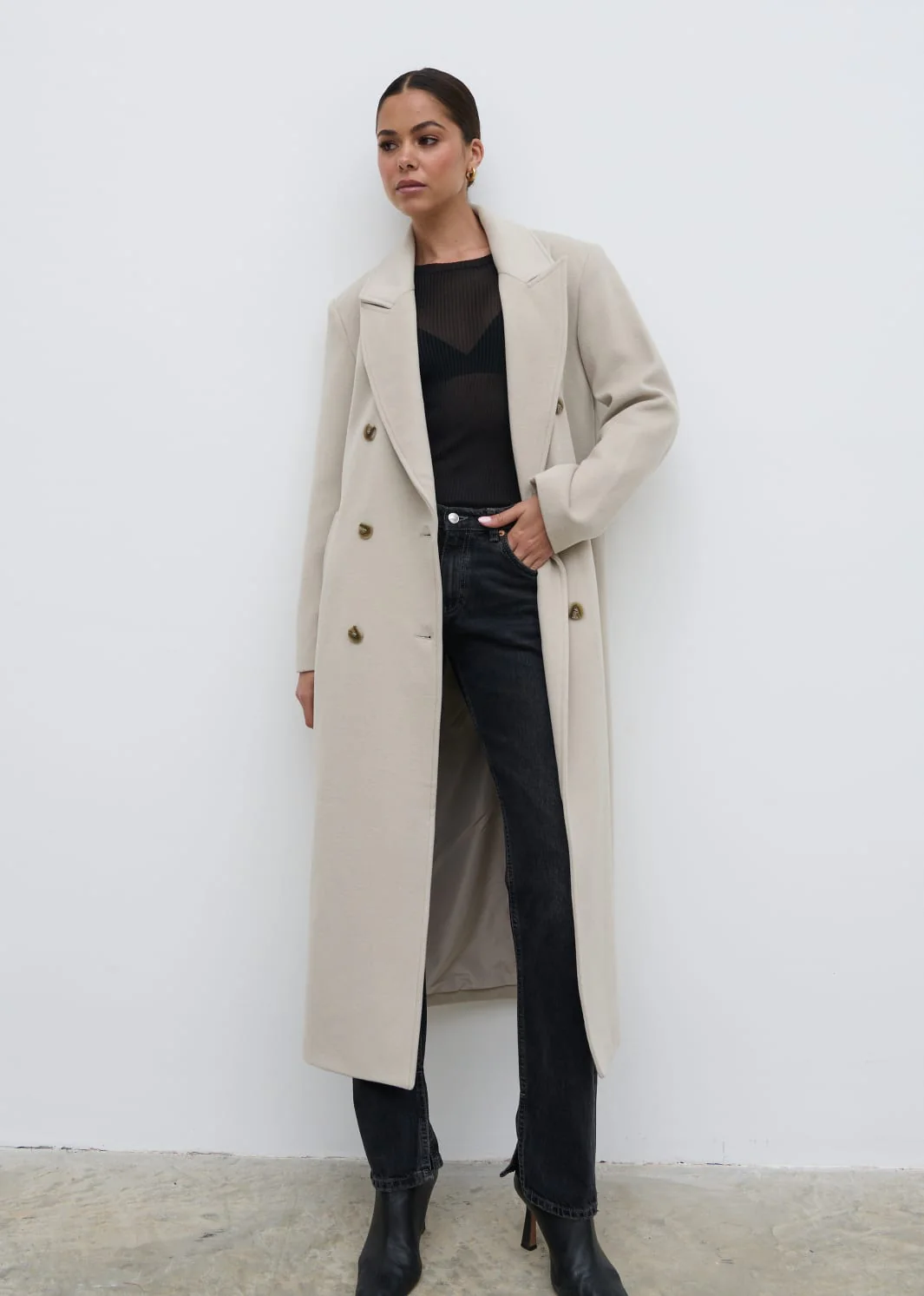 Carissa Oversized Tailored Coat - Chalk - Image 8