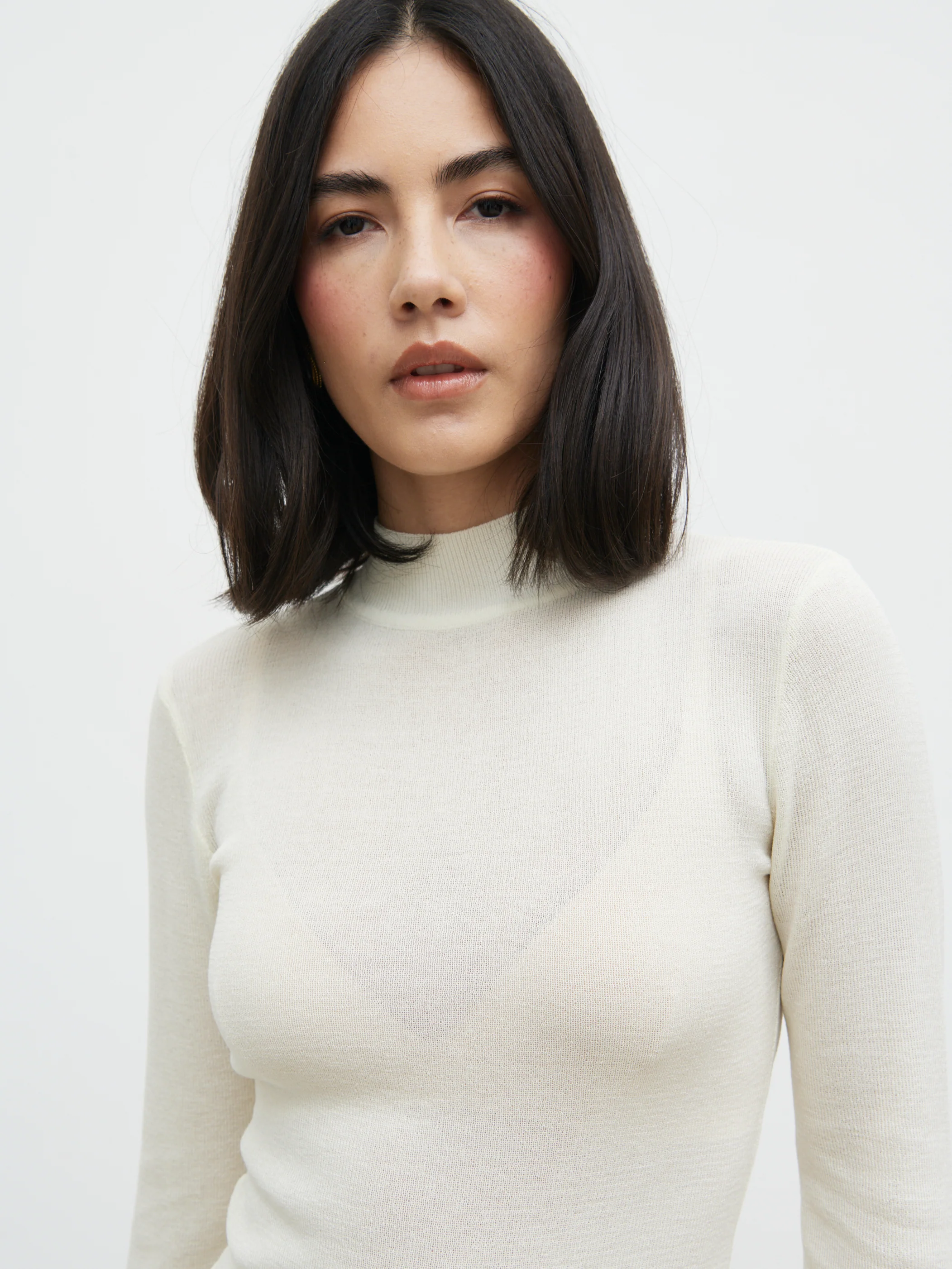 Charli Sheer Knit Top - Cream - Image 7
