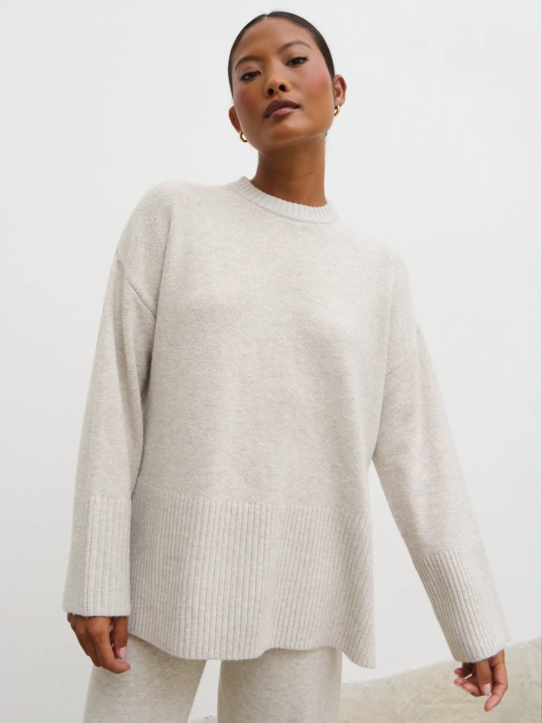 Chelsea Seam Detail Knit Jumper - Beige