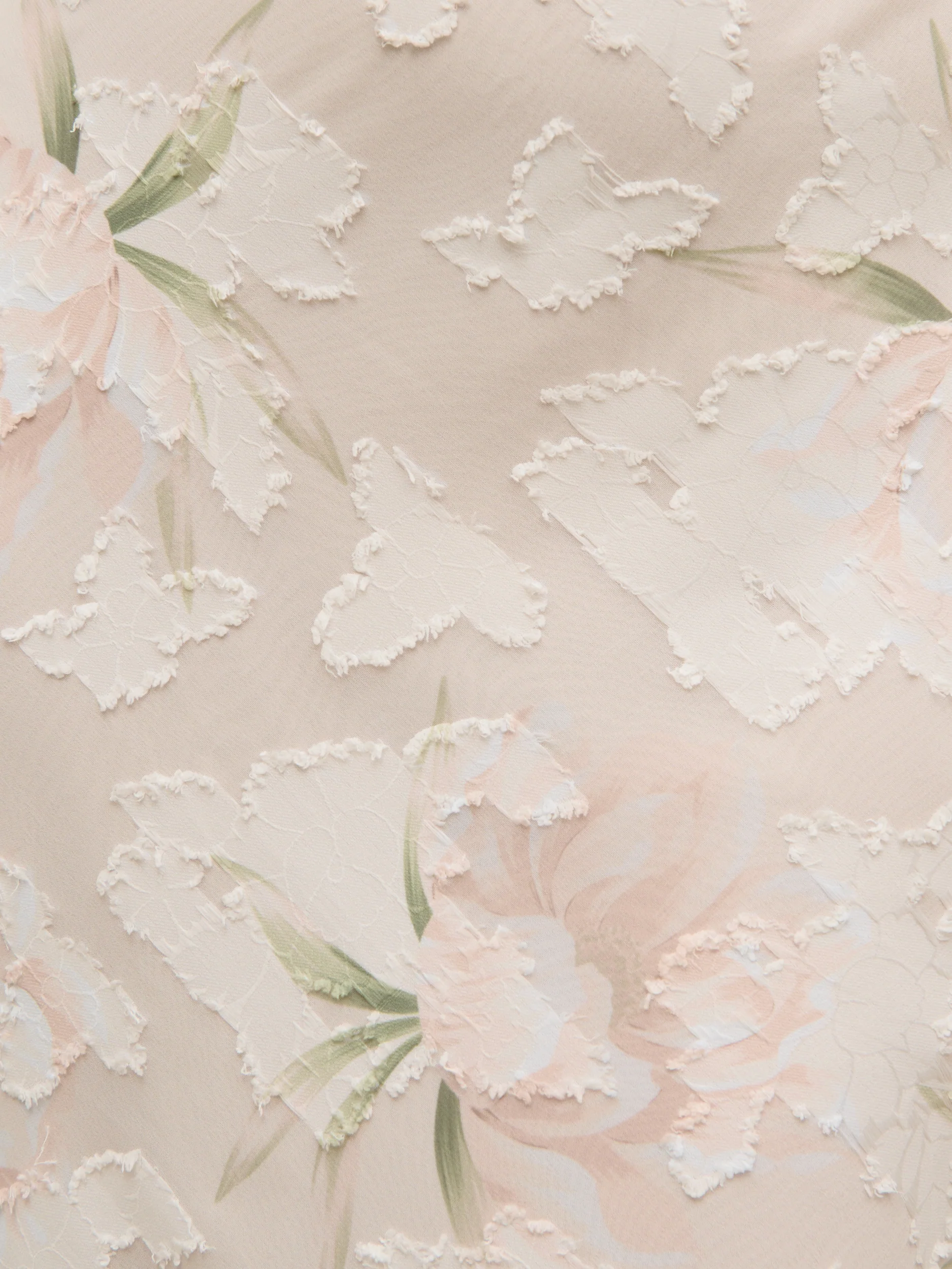 Eden Jacquard Maxi Dress - Cream Floral - Image 4