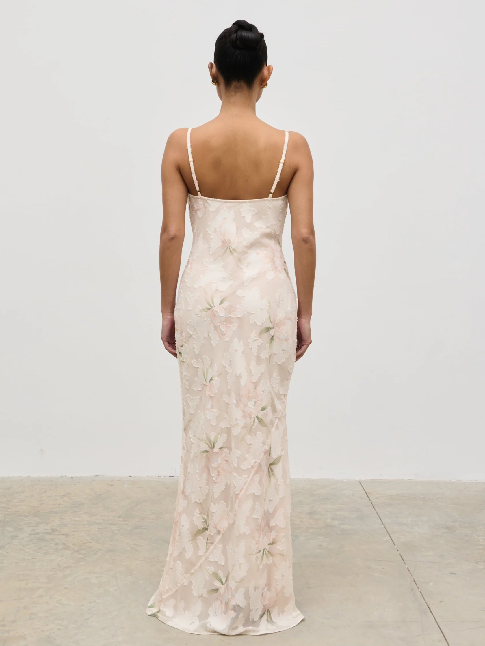Eden Jacquard Maxi Dress - Cream Floral - Image 5