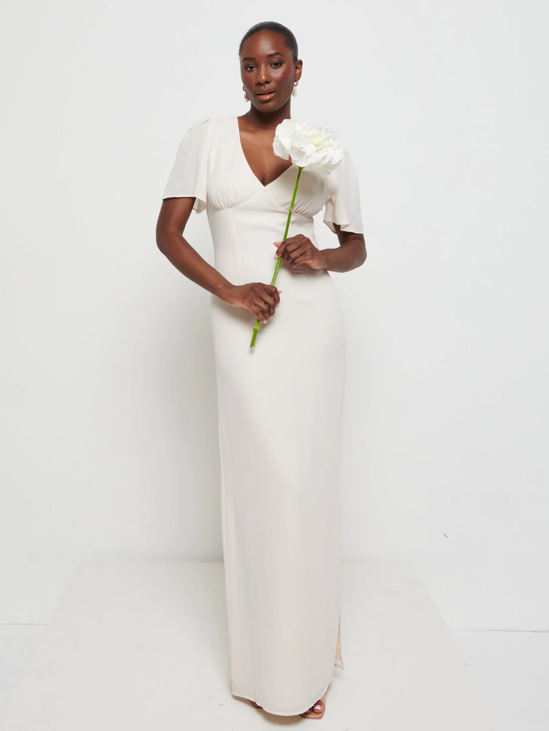 Edie Chiffon Maxi Bridesmaids Dress - Champagne