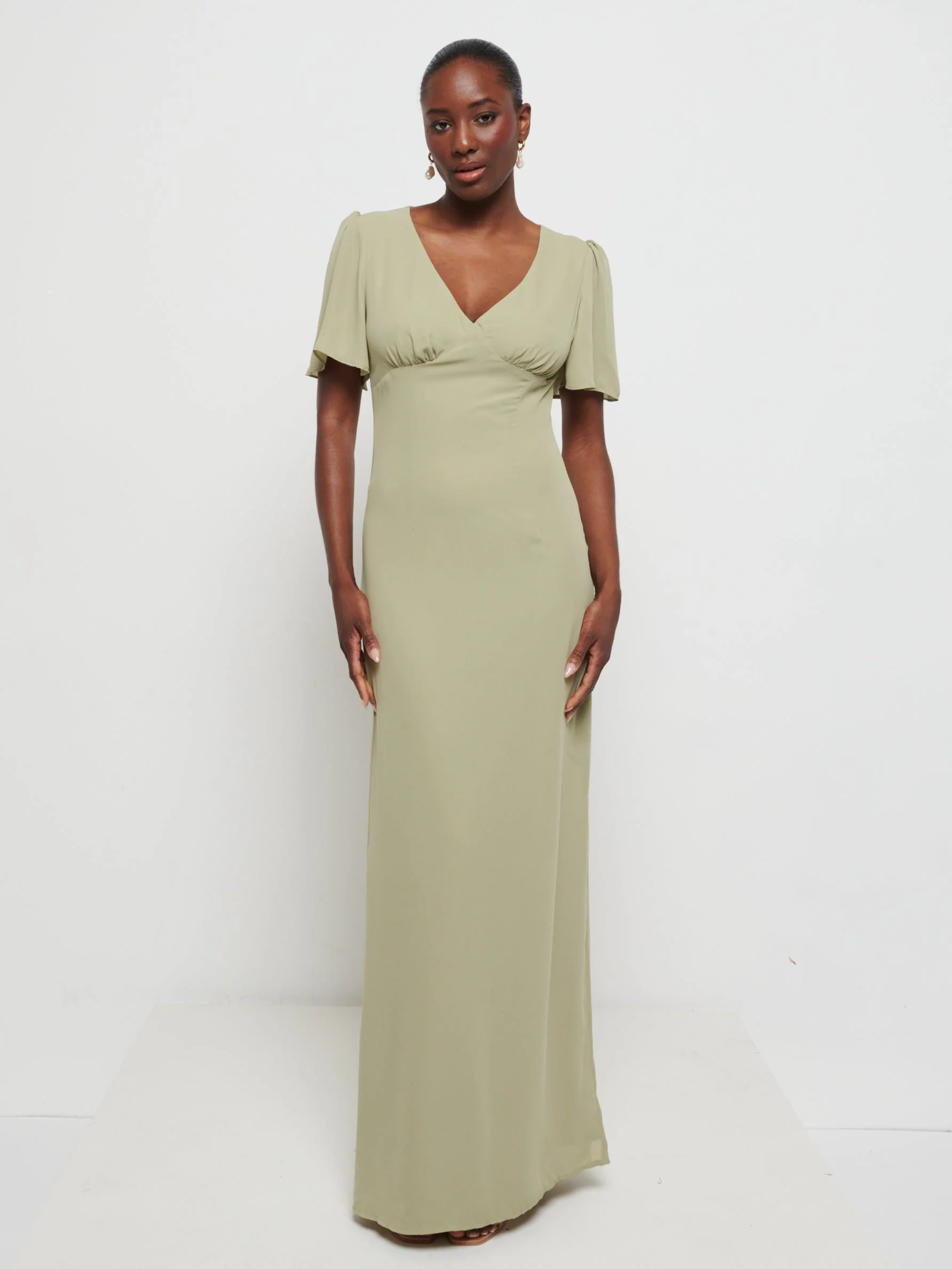 Edie Chiffon Maxi Bridesmaids Dress - Olive