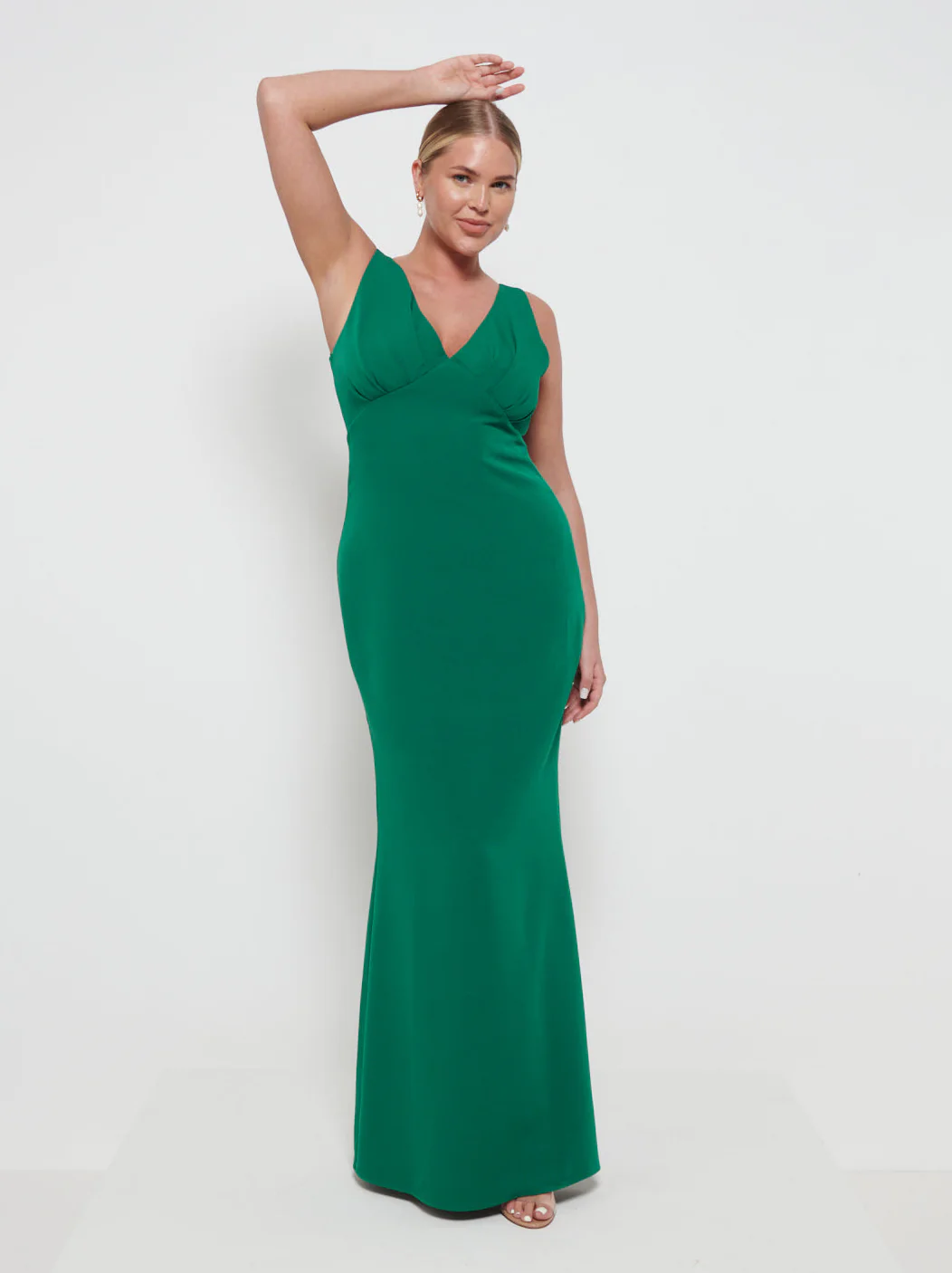 Esmee Crepe Maxi Bridesmaid Dress - Emerald - Image 4