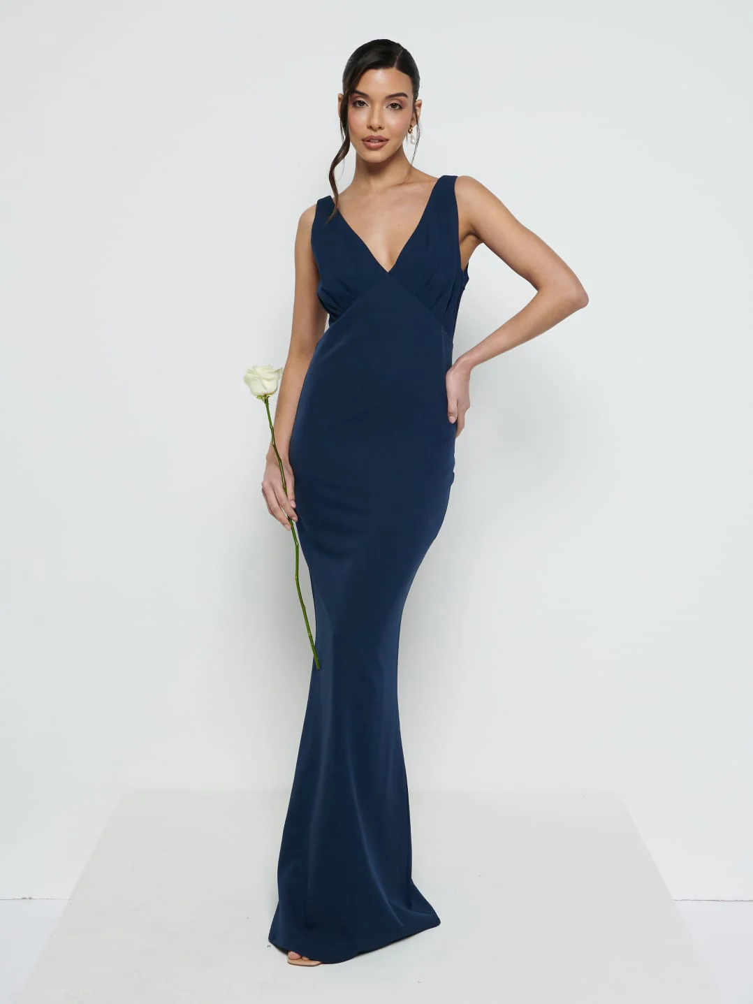 Esmee Crepe Maxi Bridesmaid Dress - Navy