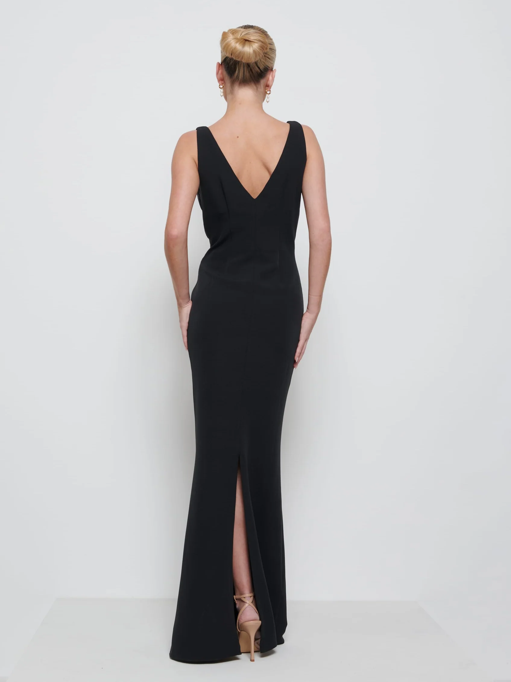 Esmee Crepe Bridesmaid Maxi Dress - Black - Image 3