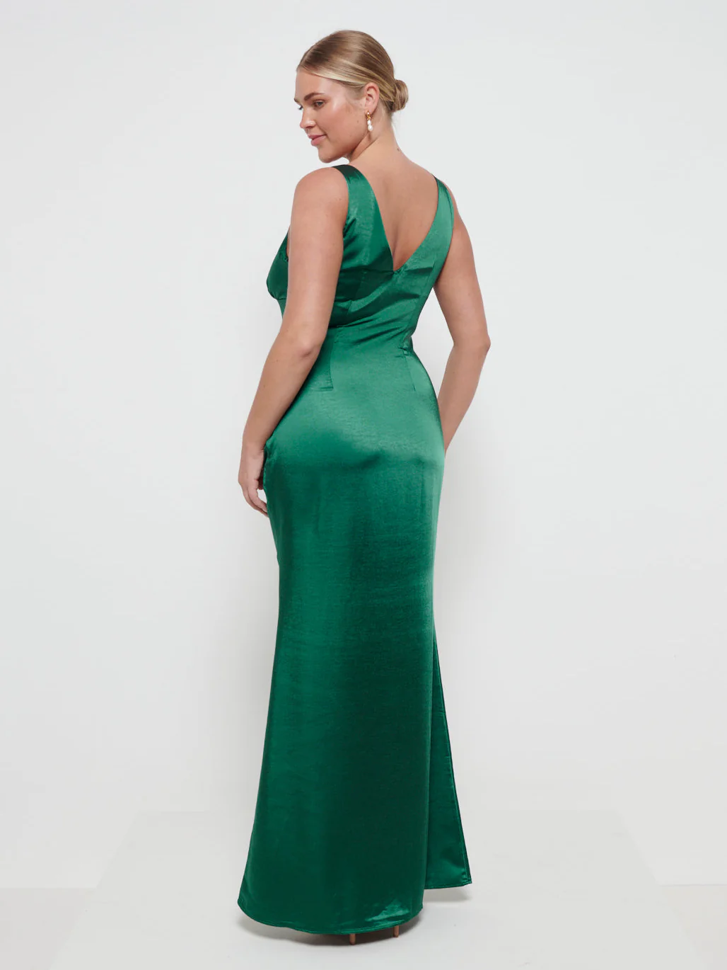 Esmee Maxi Bridesmaid Dress - Matte Emerald - Image 3