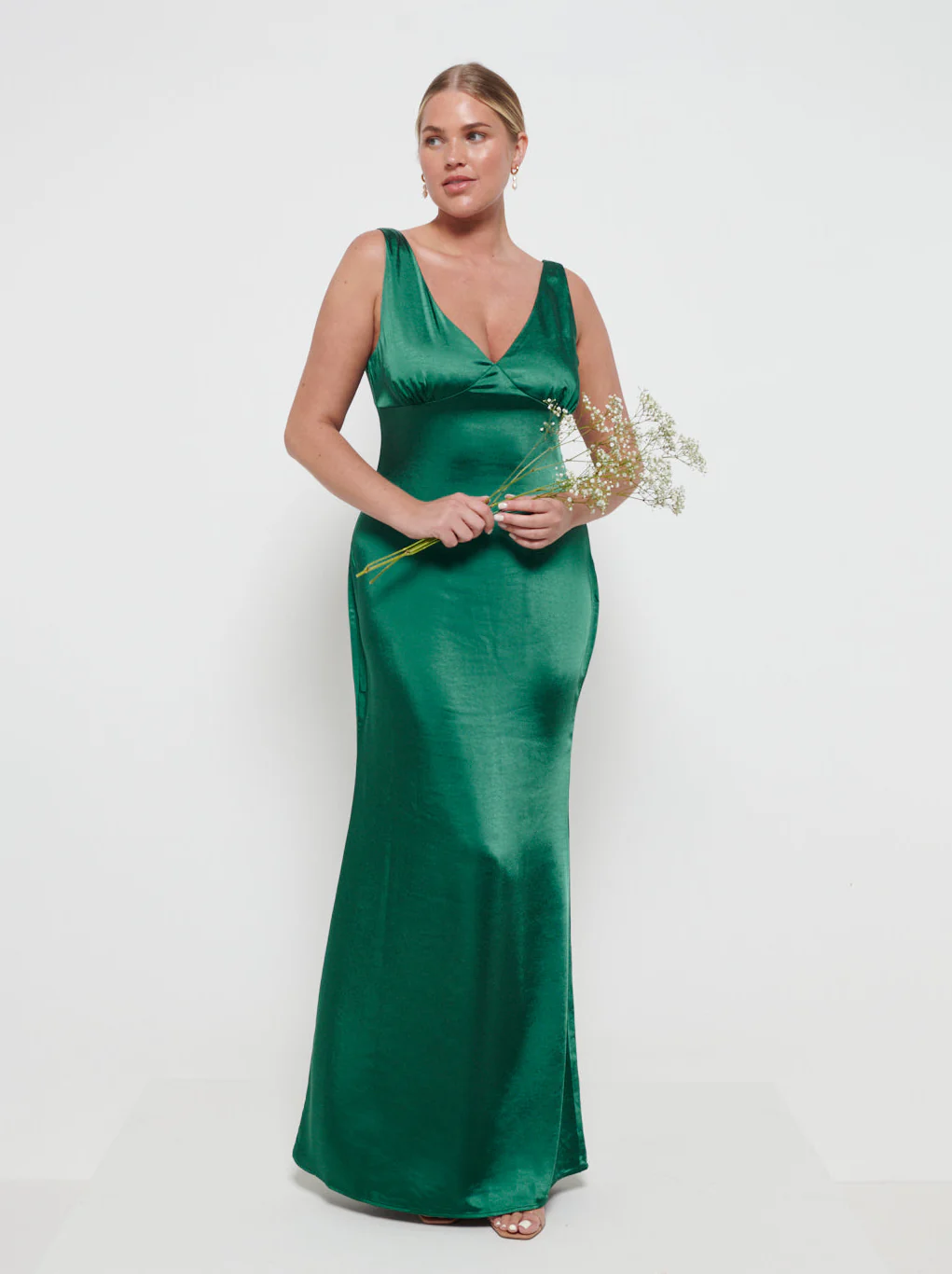 Esmee Maxi Bridesmaid Dress - Matte Emerald - Image 4
