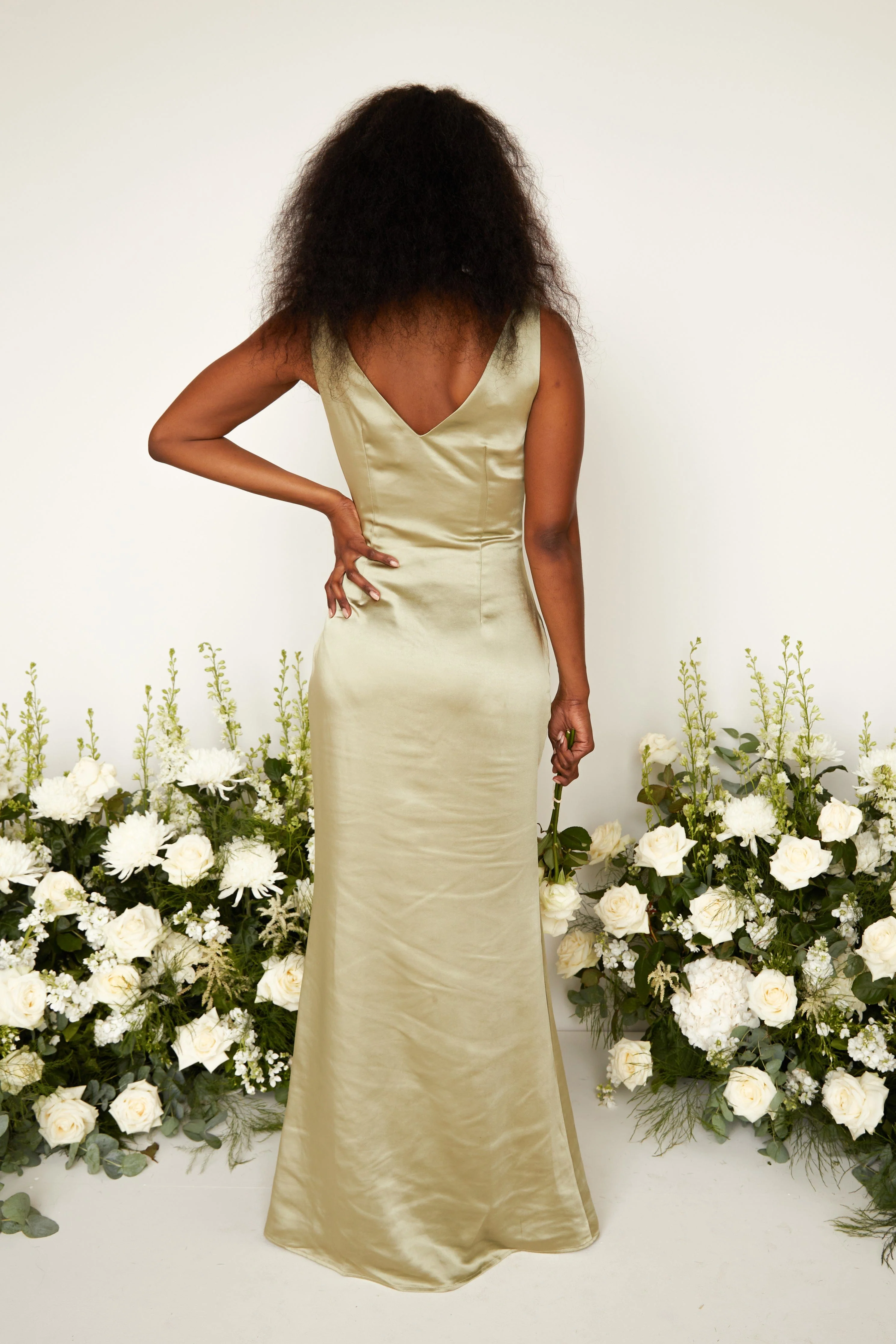 Esmee Maxi Bridesmaid Dress - Matte Olive - Image 4